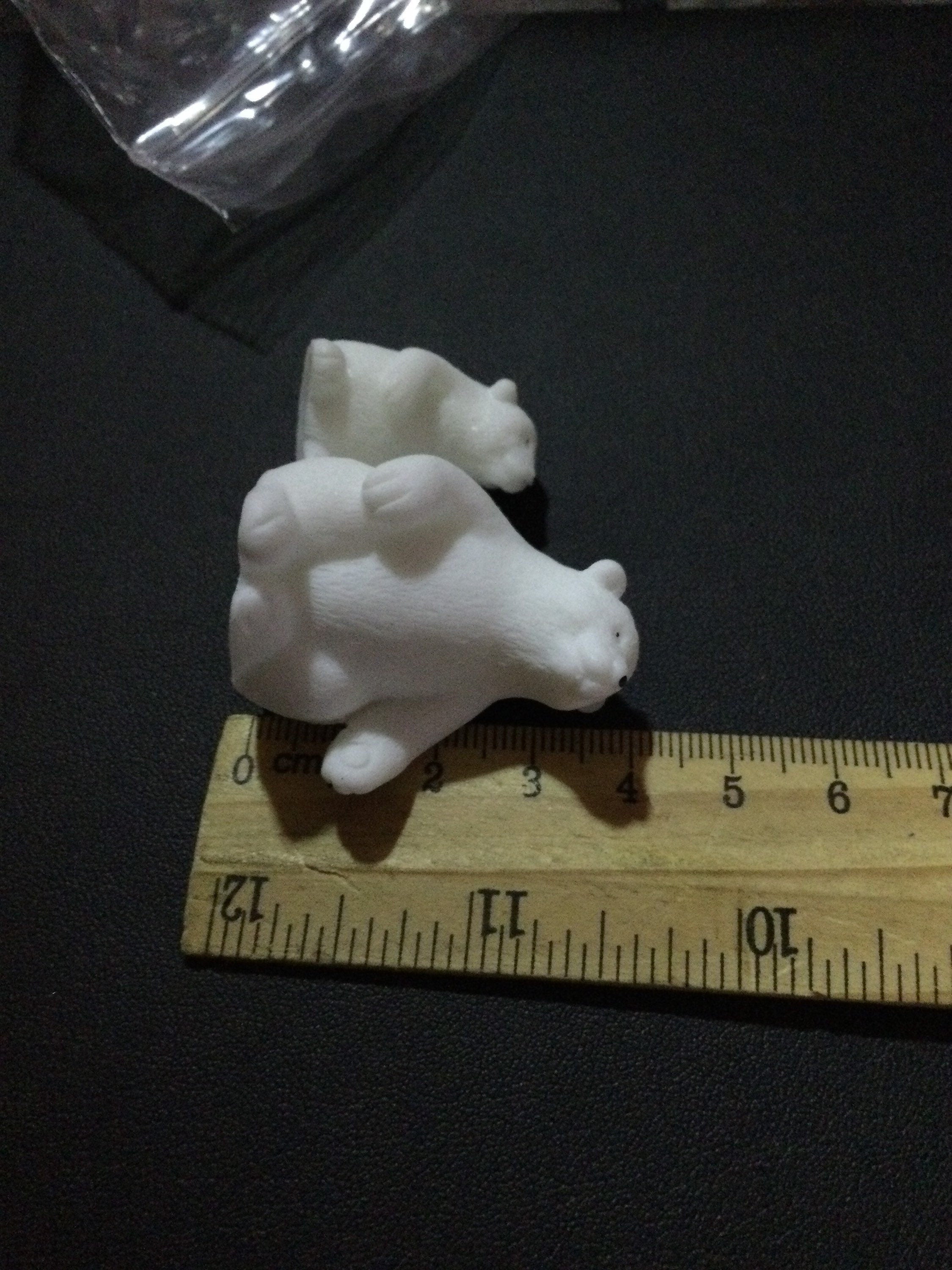 Miniature Polar Bear Cake Toppers: Christmas Arctic Decoration (Set of 2)