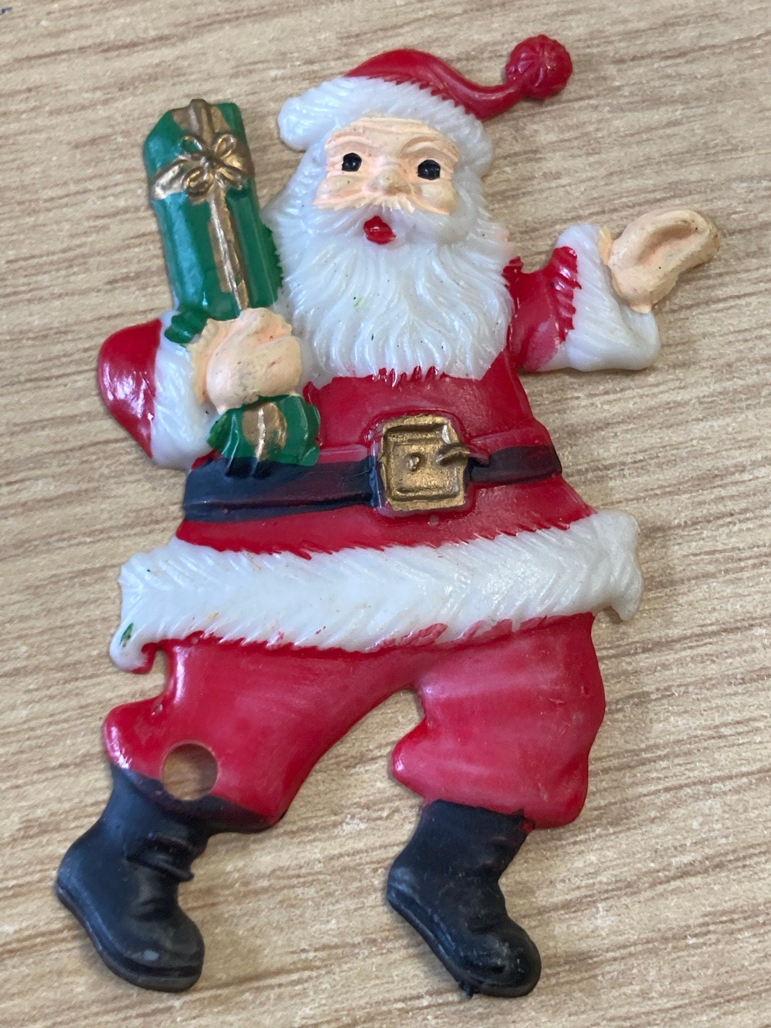 7cm flat back Santa Claus Father Christmas plastic Xmas Cake topper