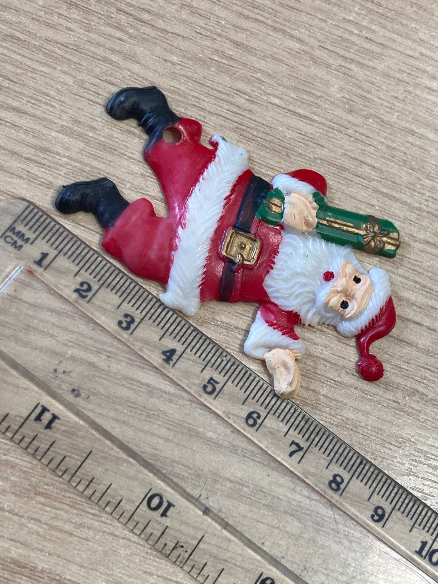 7cm flat back Santa Claus Father Christmas plastic Xmas Cake topper