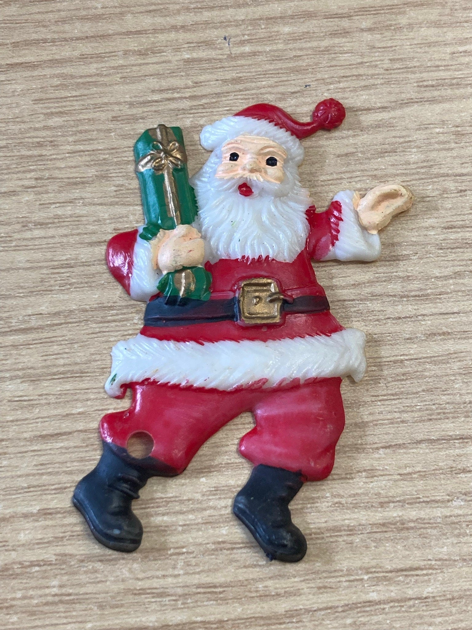 7cm flat back Santa Claus Father Christmas plastic Xmas Cake topper