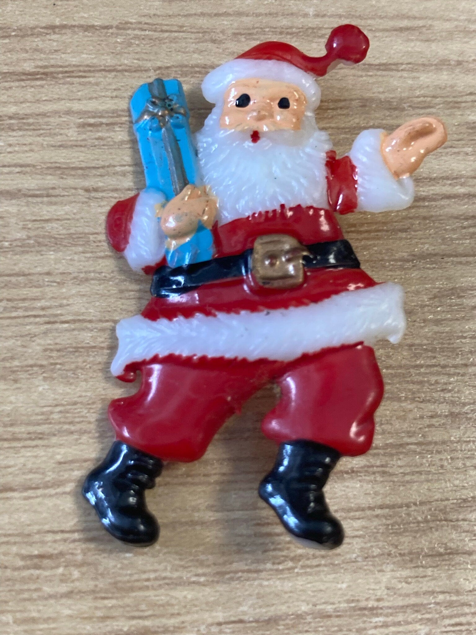 4cm flat back Santa Claus Father Christmas plastic Xmas Cake topper decoration