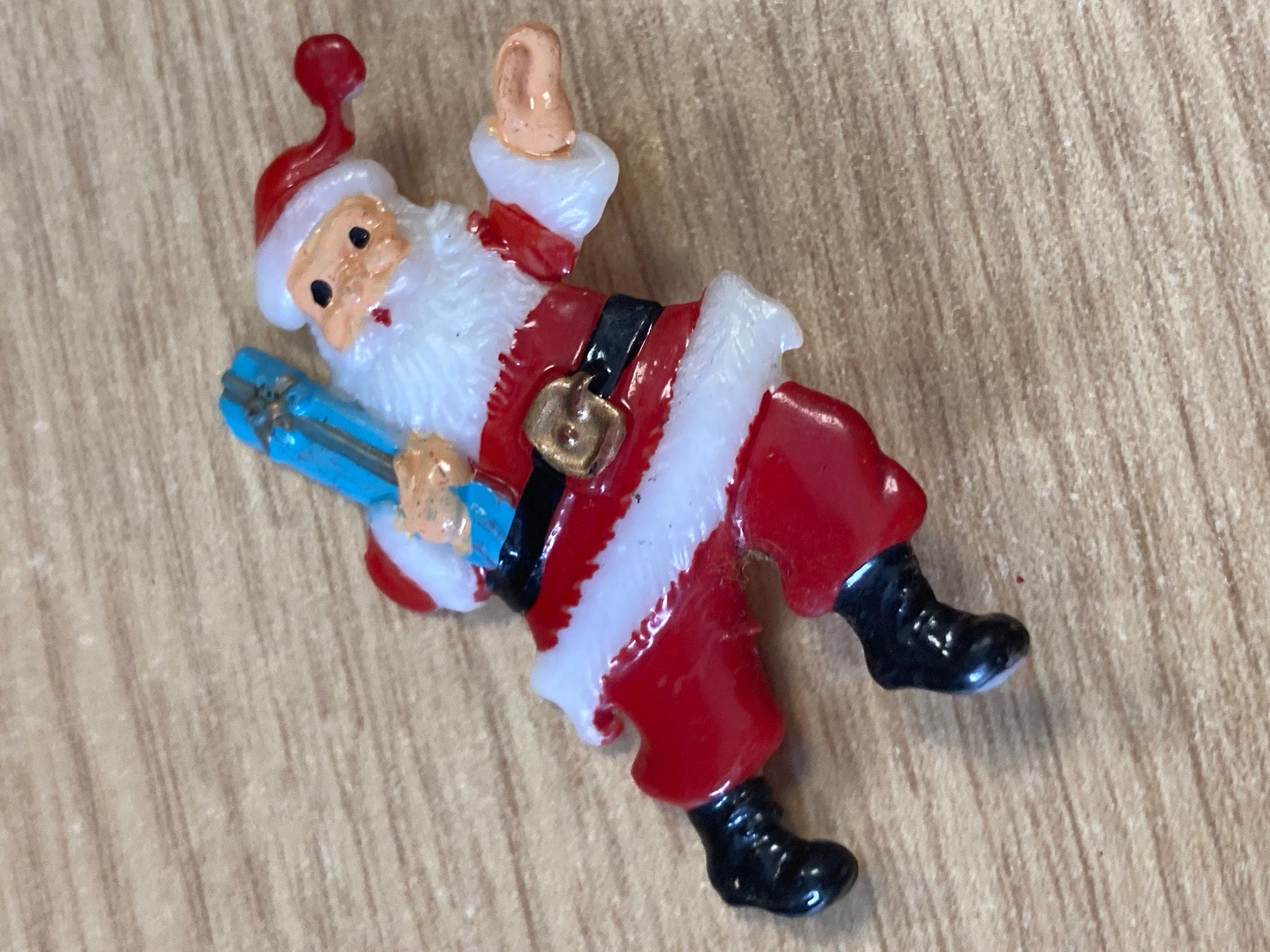 4cm flat back Santa Claus Father Christmas plastic Xmas Cake topper decoration