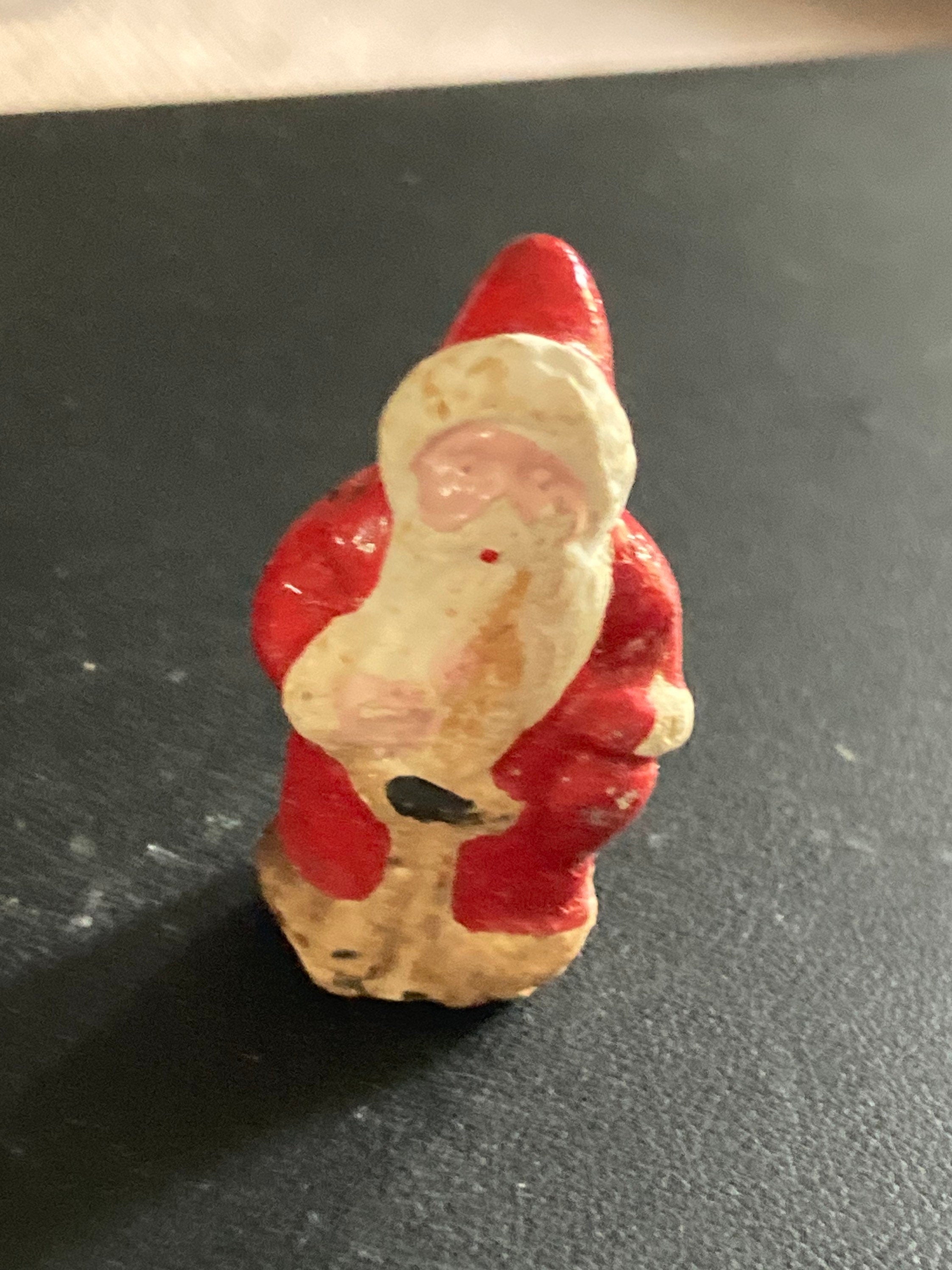 Antique bisque PLASTER or ceramic Santa Claus Father Christmas Christmas Xmas Cake topper decoration