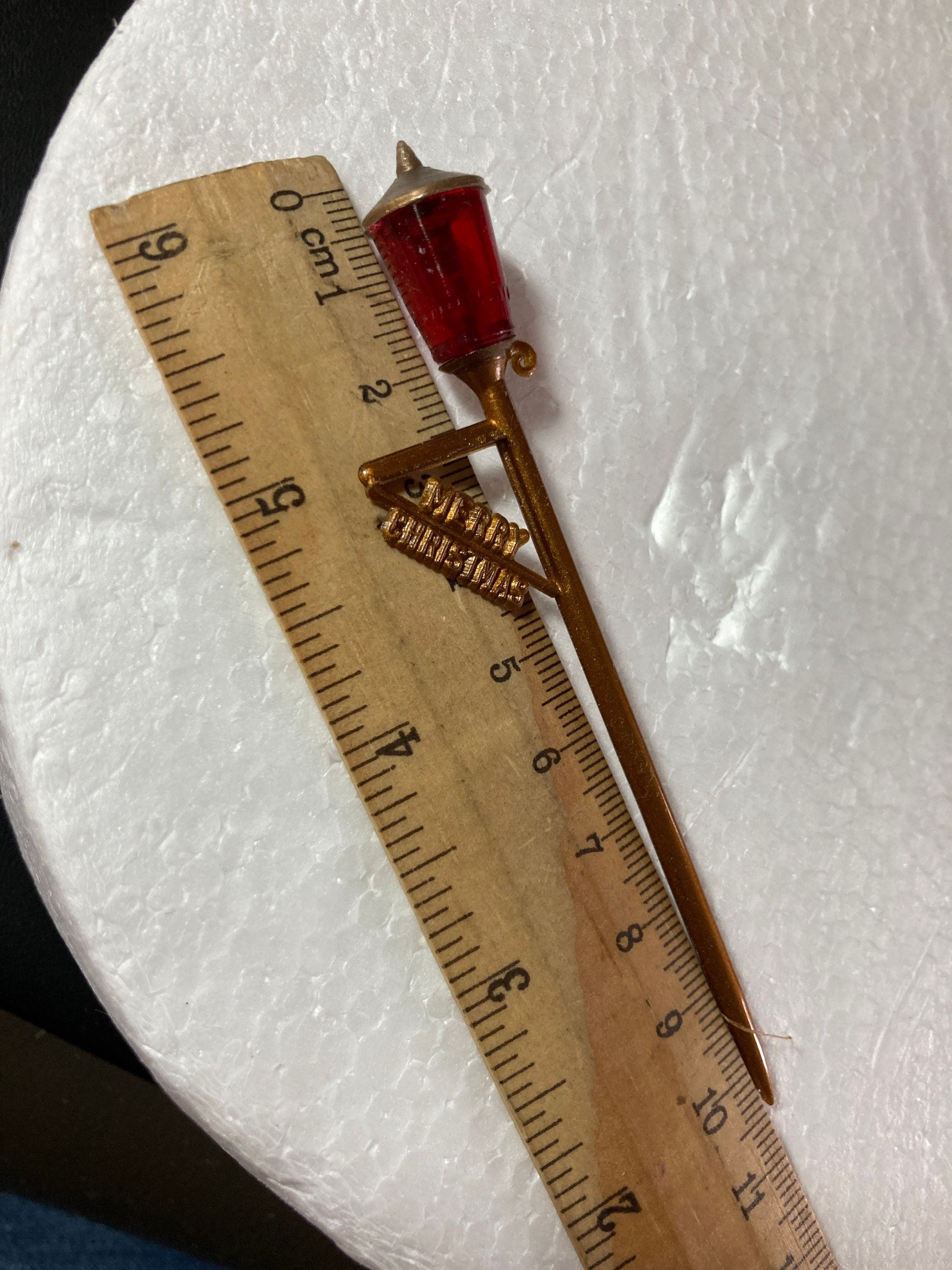 Xmas Cake Topper Vintage 1960s 1 x miniature Red lantern street light