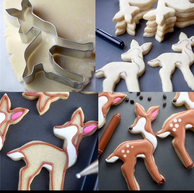 Christmas deer cookie cutter gingerbread biscuit cutter
