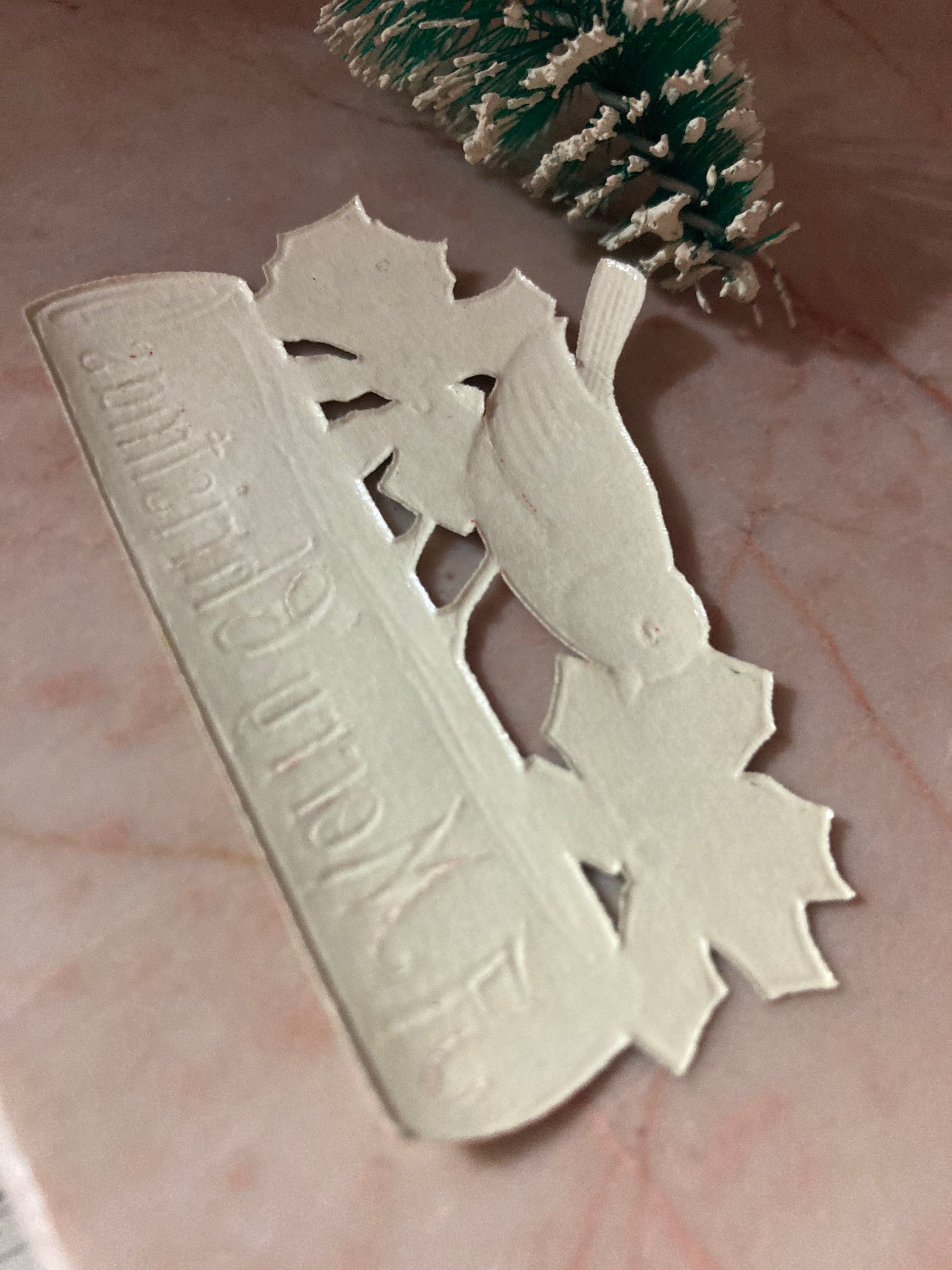 traditional A Merry Christmas with robin cardboard cake topper