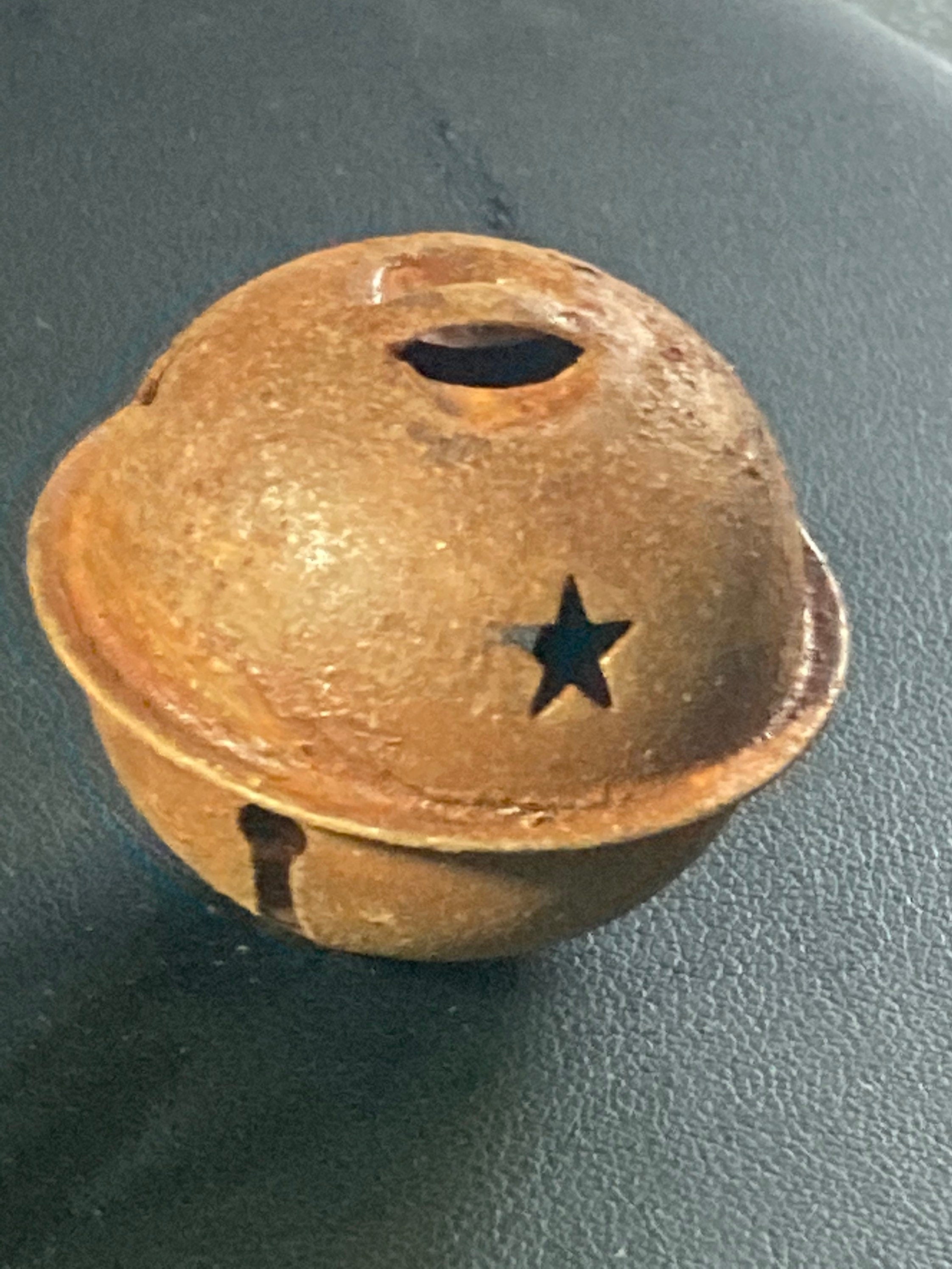 3 Rusty Brass Jingle Bells: 3.5cm Christmas Craft Bells