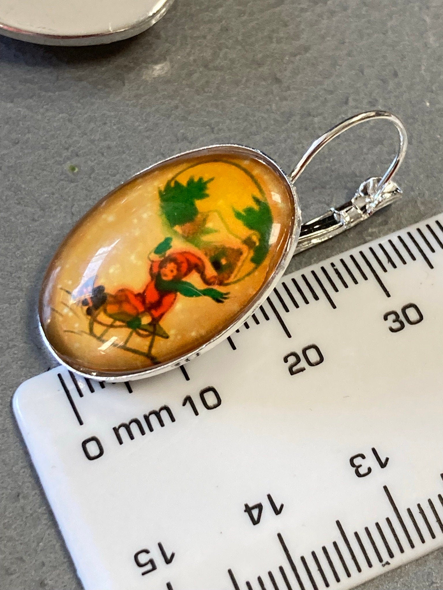 children on sledges pierced drop earrings ear wires