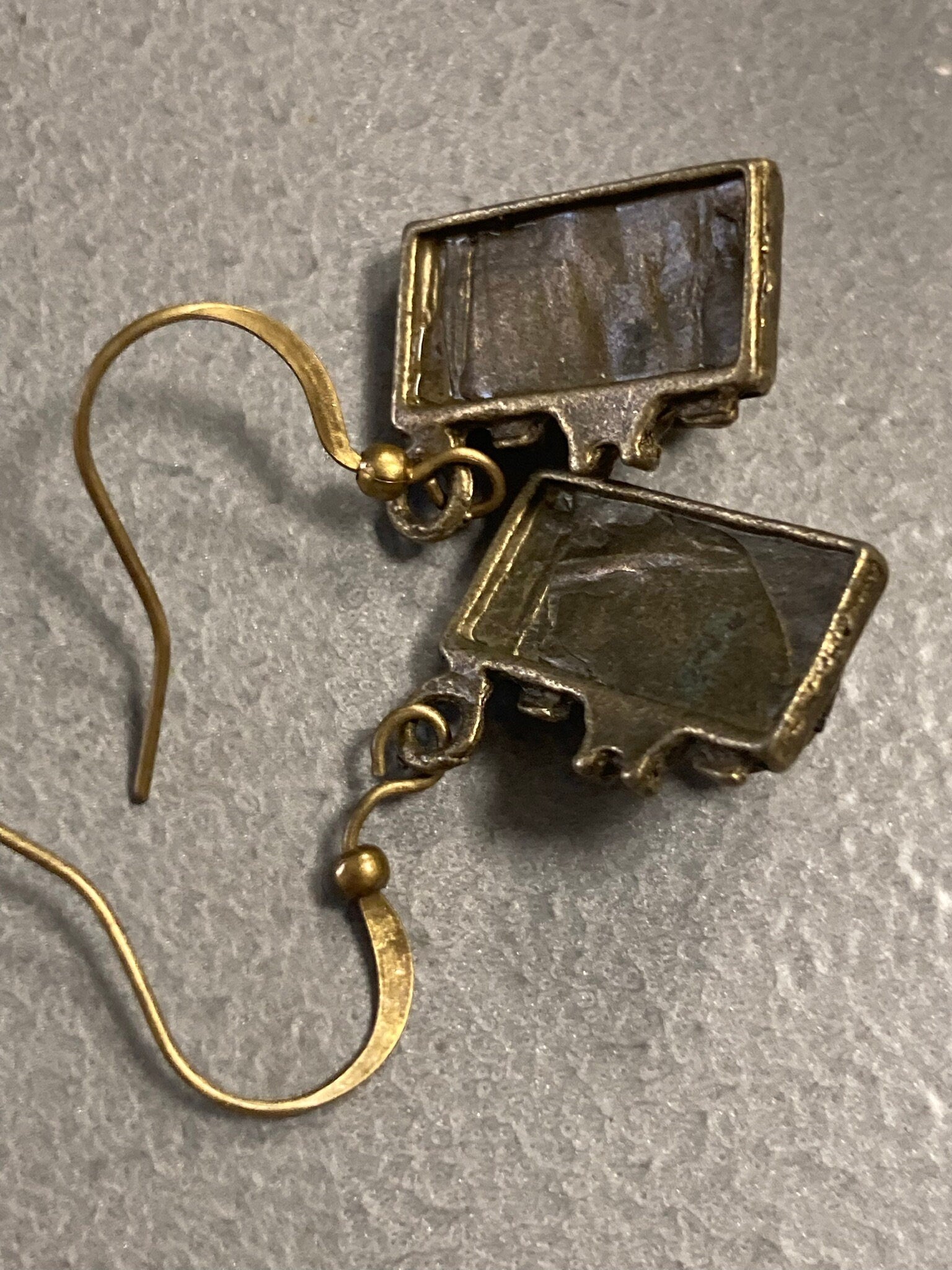 Vintage diamanté small drop camera earrings