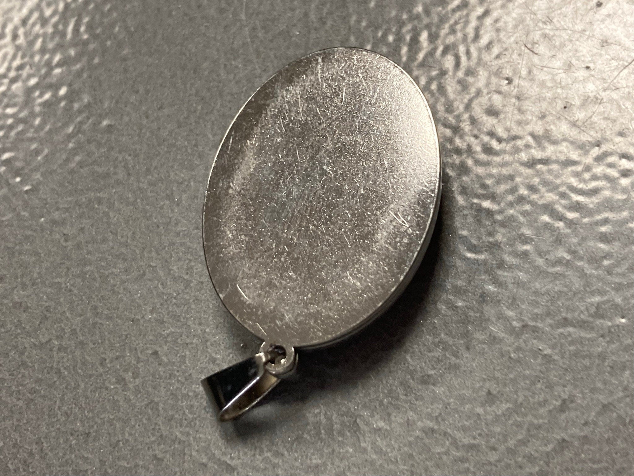 Floral Glass Cabochon Pendant: Red & Pink Roses, Silver Plated