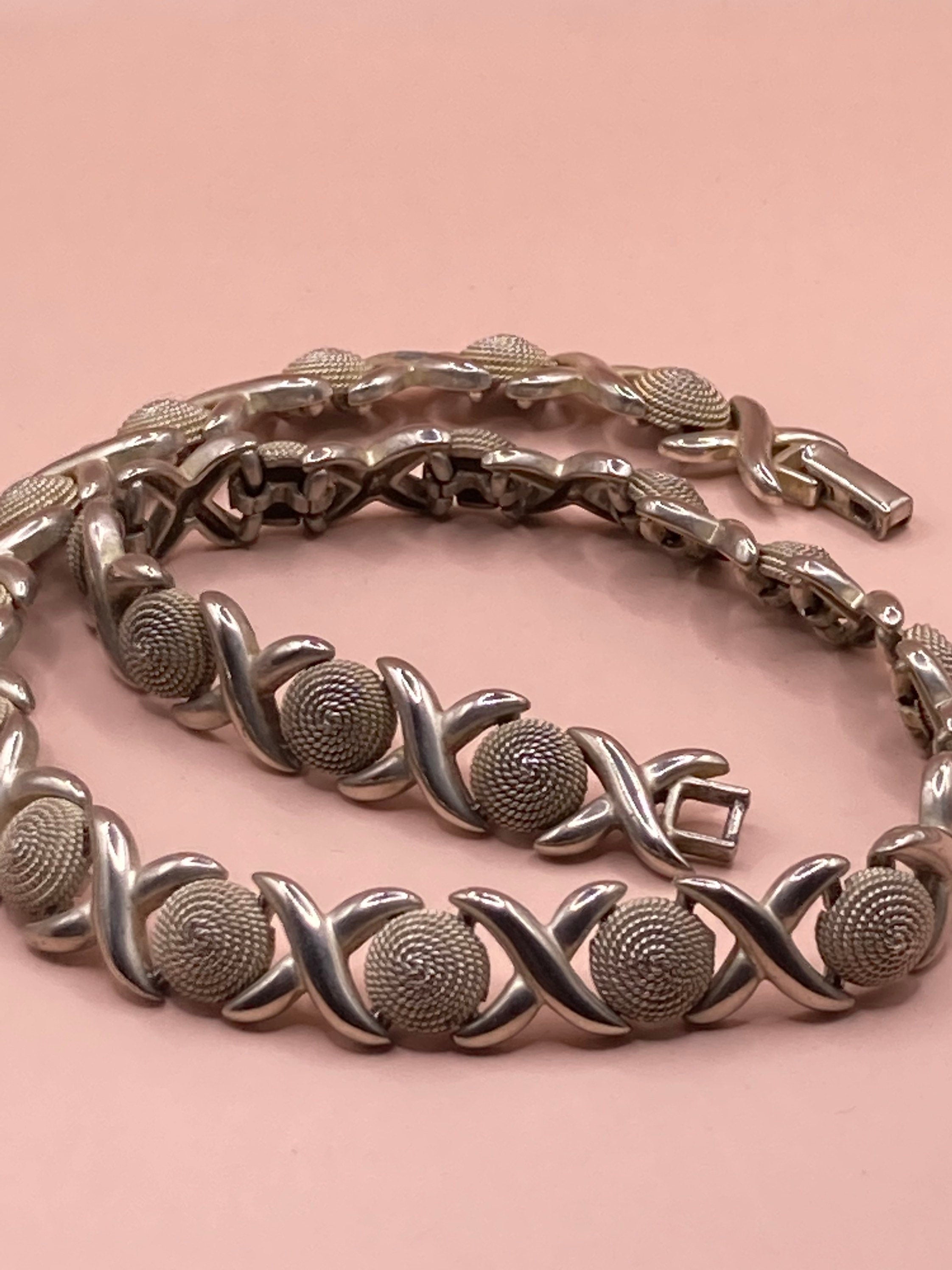 modernist silver tone Wide chain Link necklace