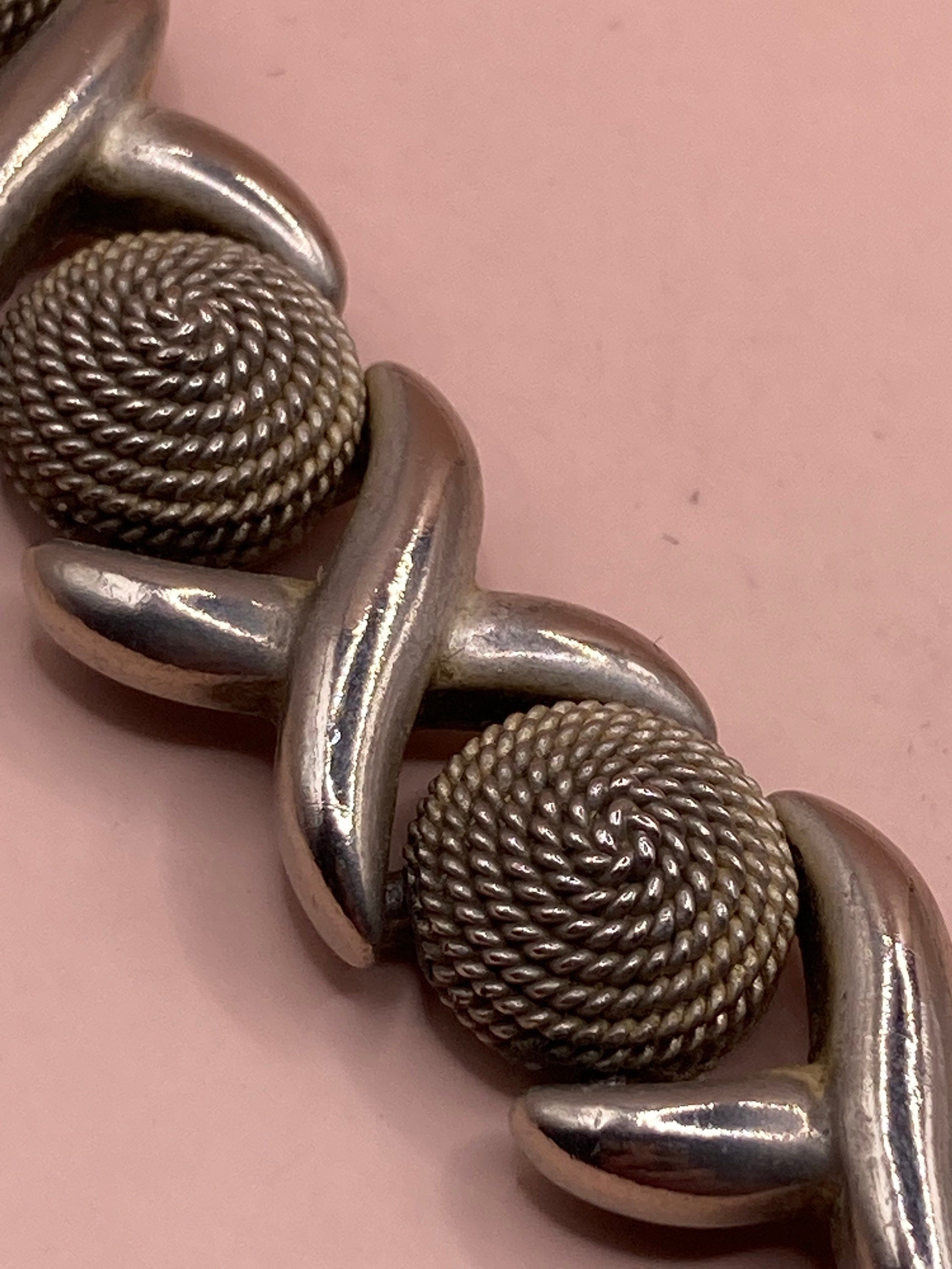 modernist silver tone Wide chain Link necklace