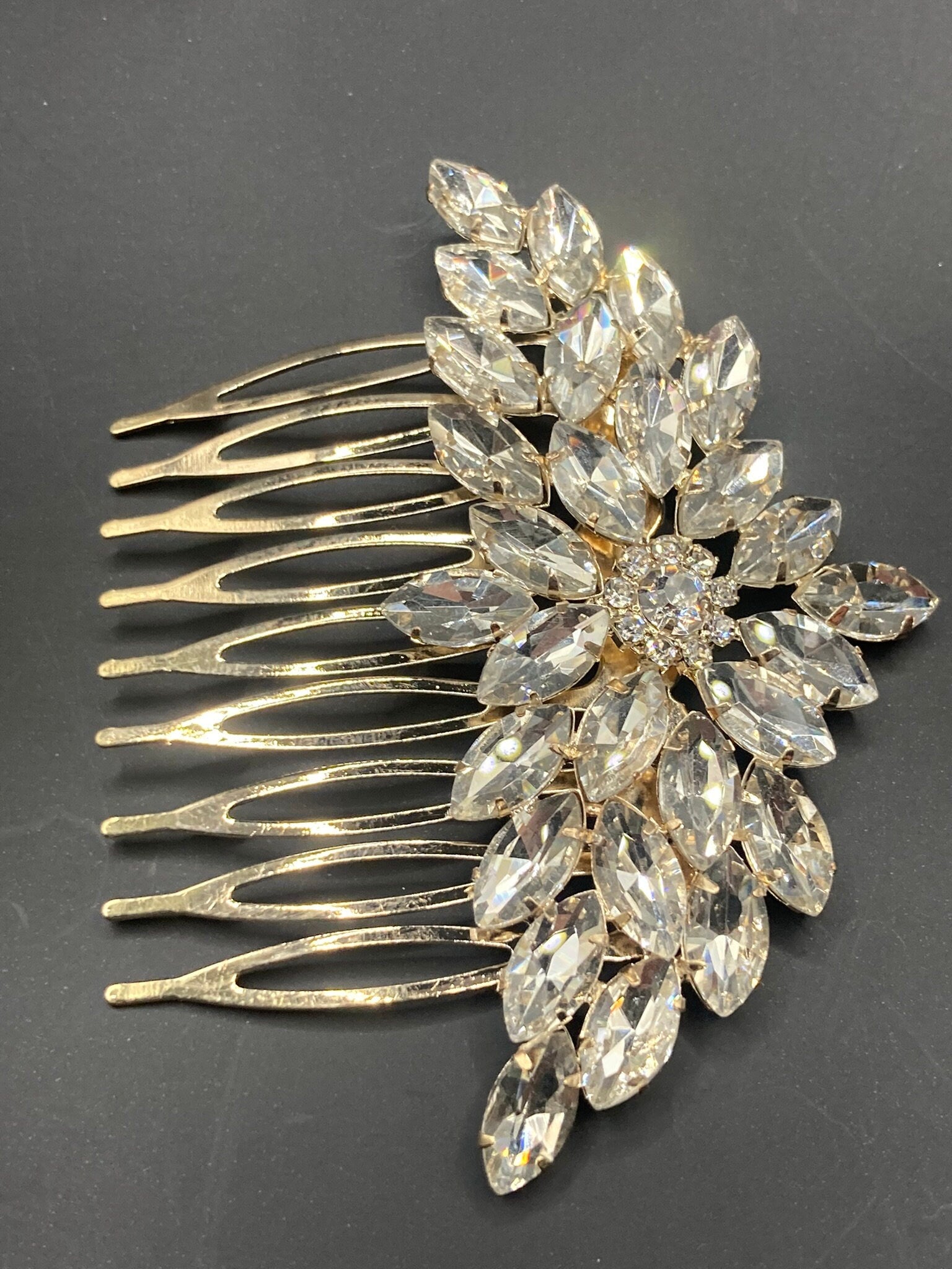 clear rhinestone paste diamanté crystal hair slide clip ideal bridal
