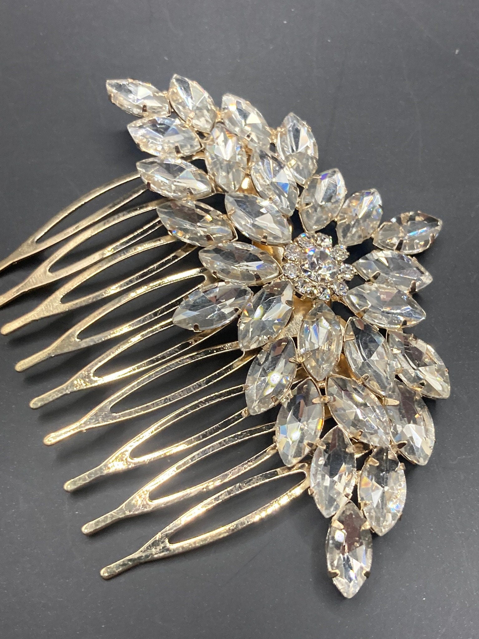 clear rhinestone paste diamanté crystal hair slide clip ideal bridal