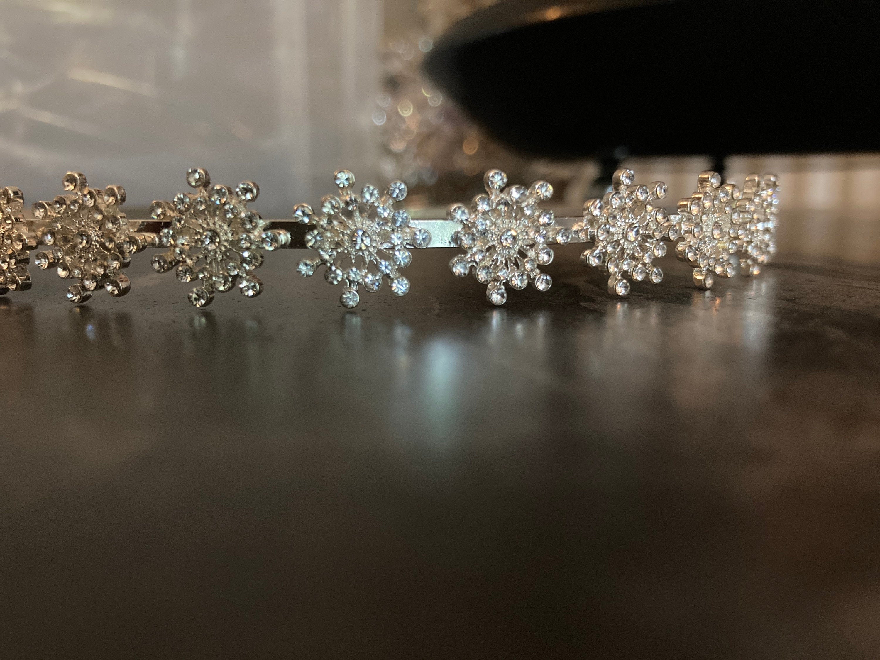 silver tone diamanté tiara clear crystal rhinestones wedding