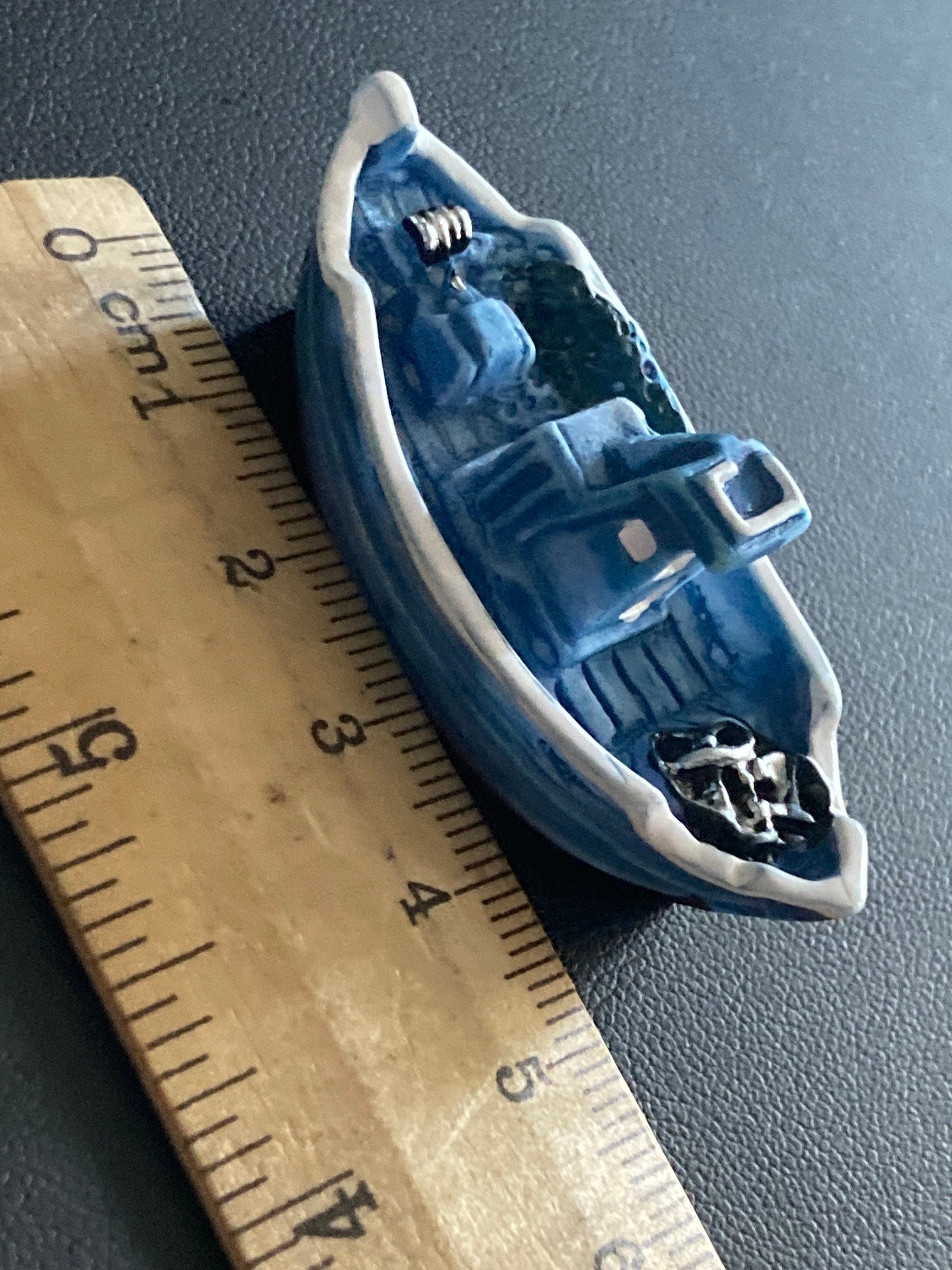5cm miniature blue sea fishing boat cake topper decoration
