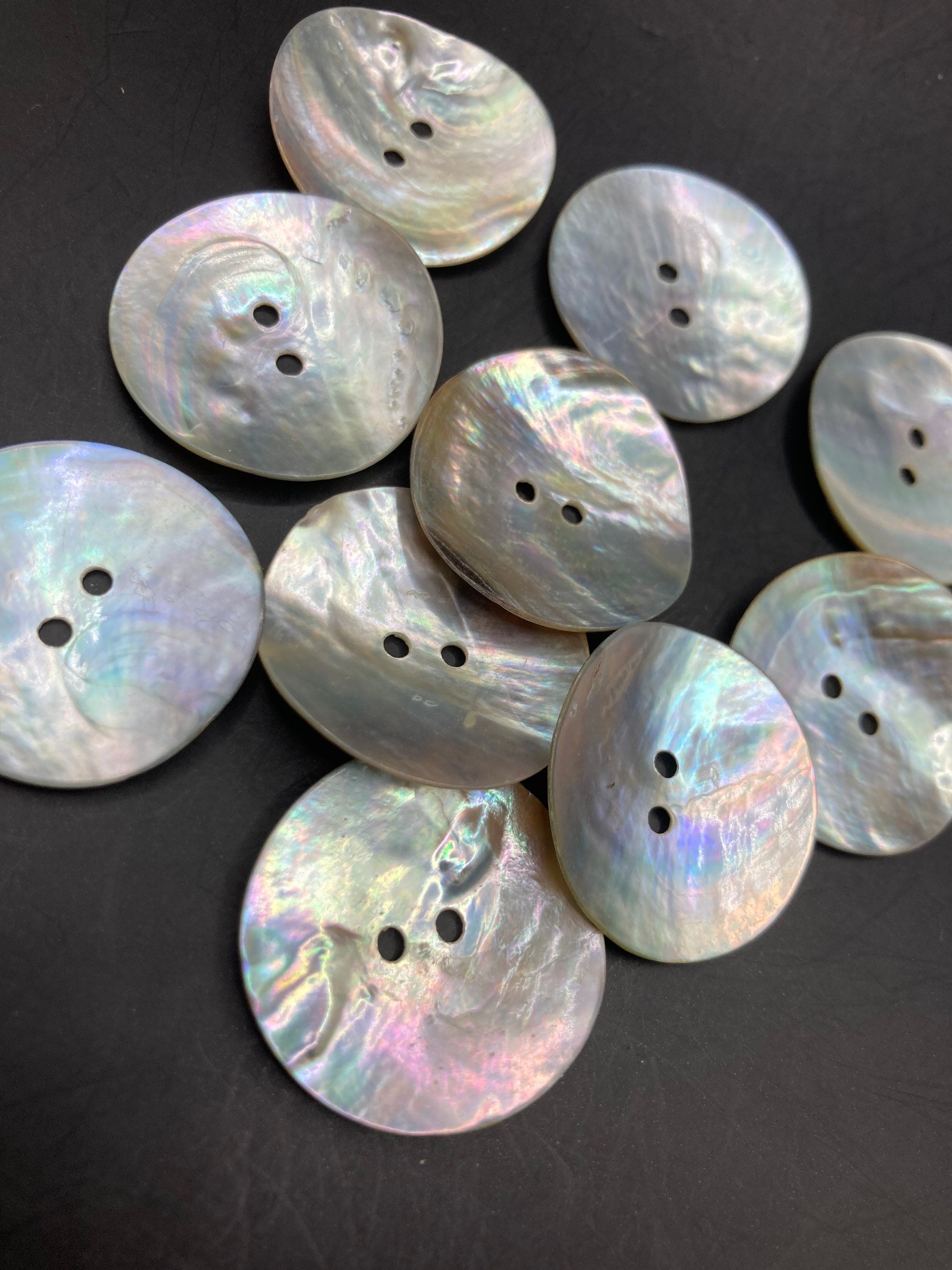 10 x 25mm large round circle natural Mother of Pearl Buttons Sewing Haberdashery