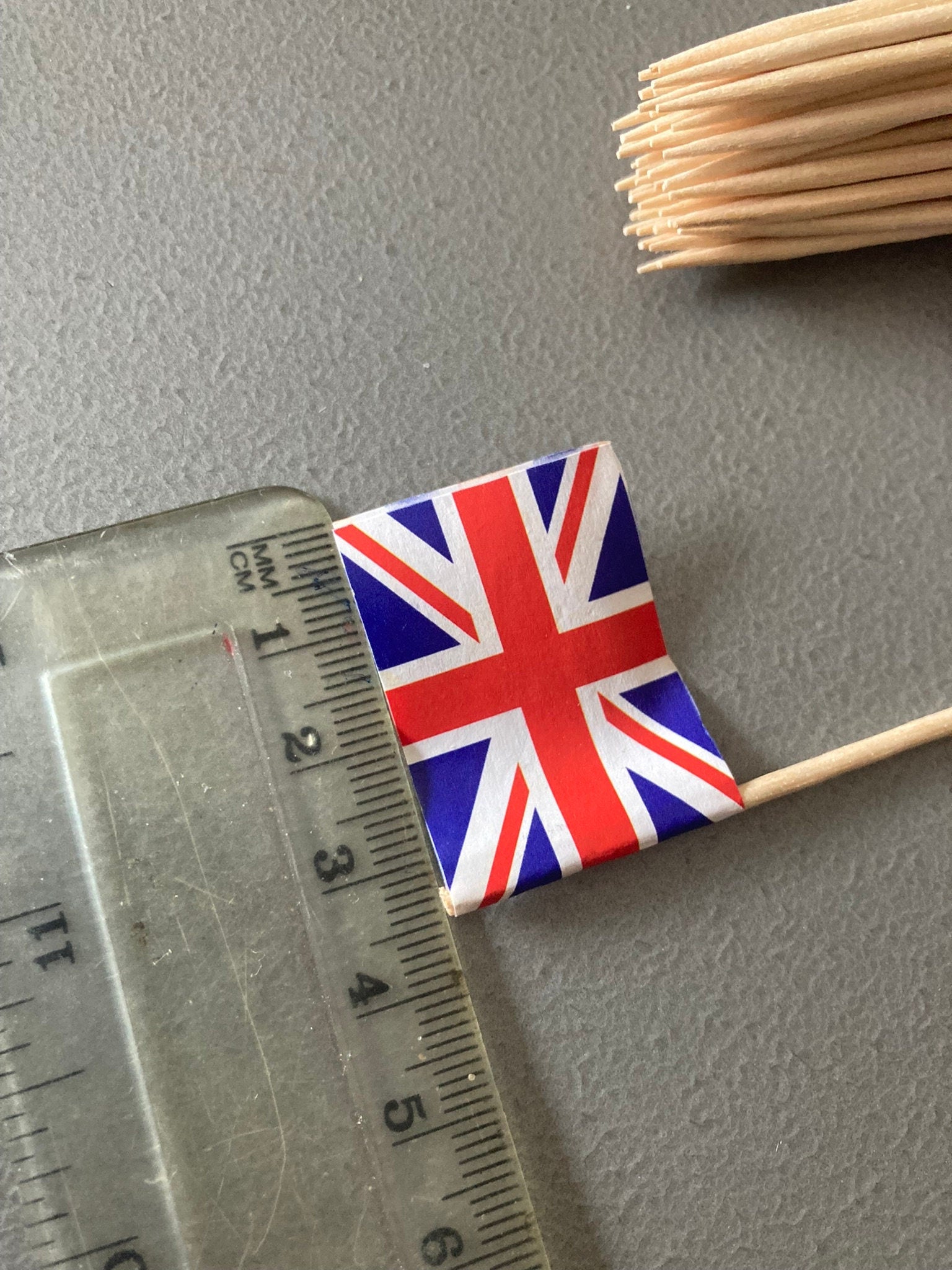 pack of 50 x Union Jack Flag Cocktail Sticks kings coronation cupcake toppers