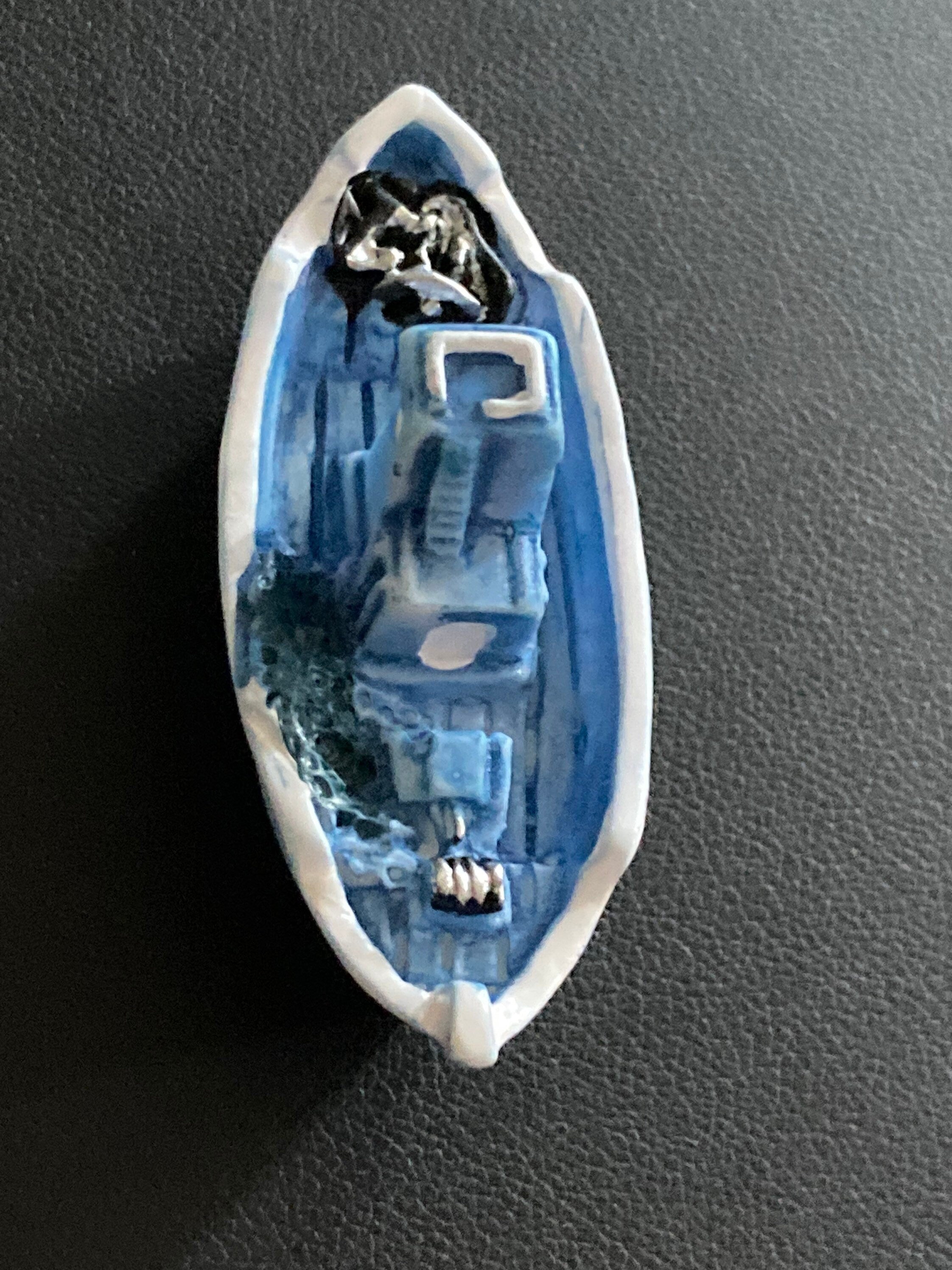 5cm miniature blue sea fishing boat cake topper decoration