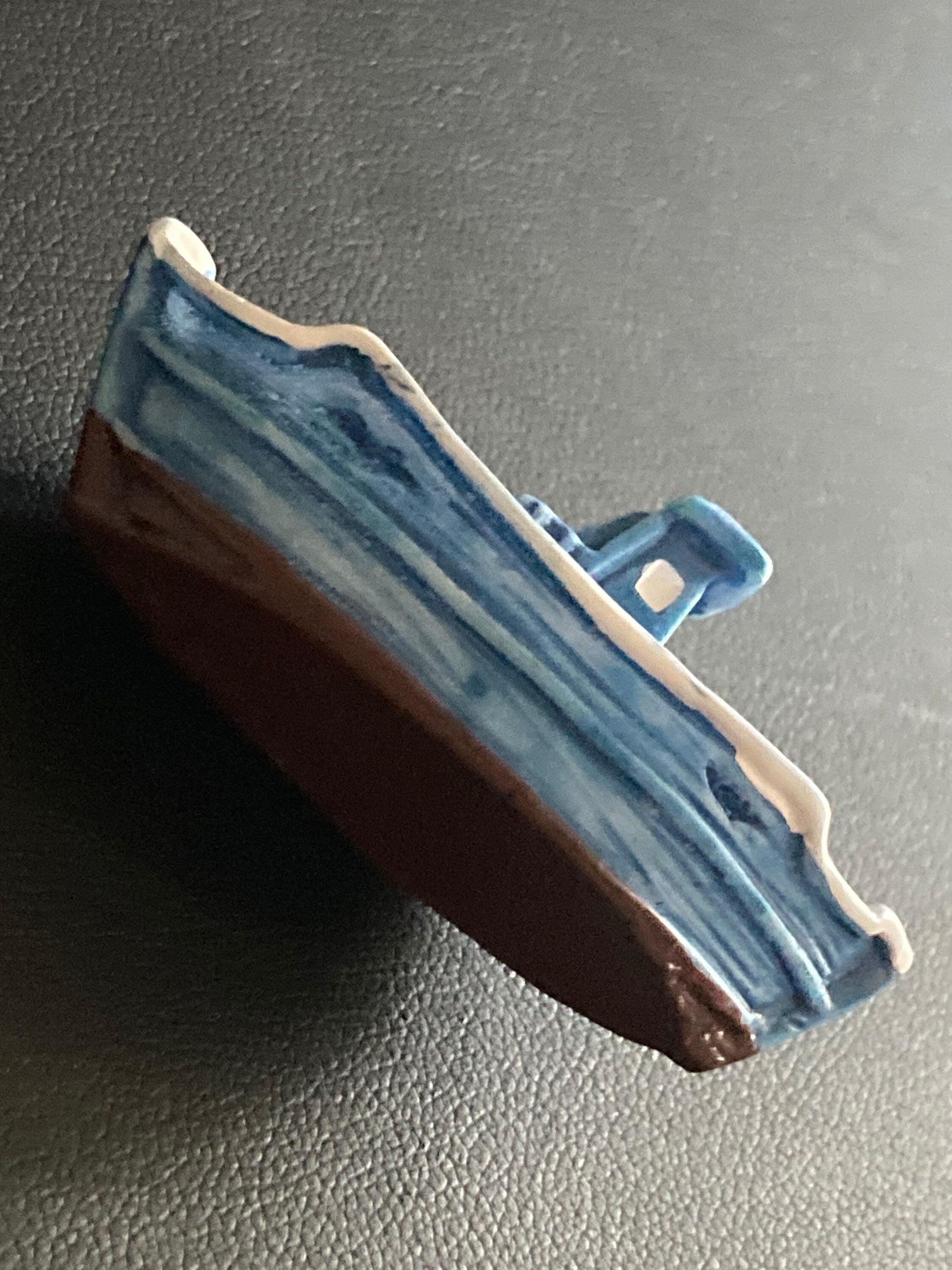 5cm miniature blue sea fishing boat cake topper decoration