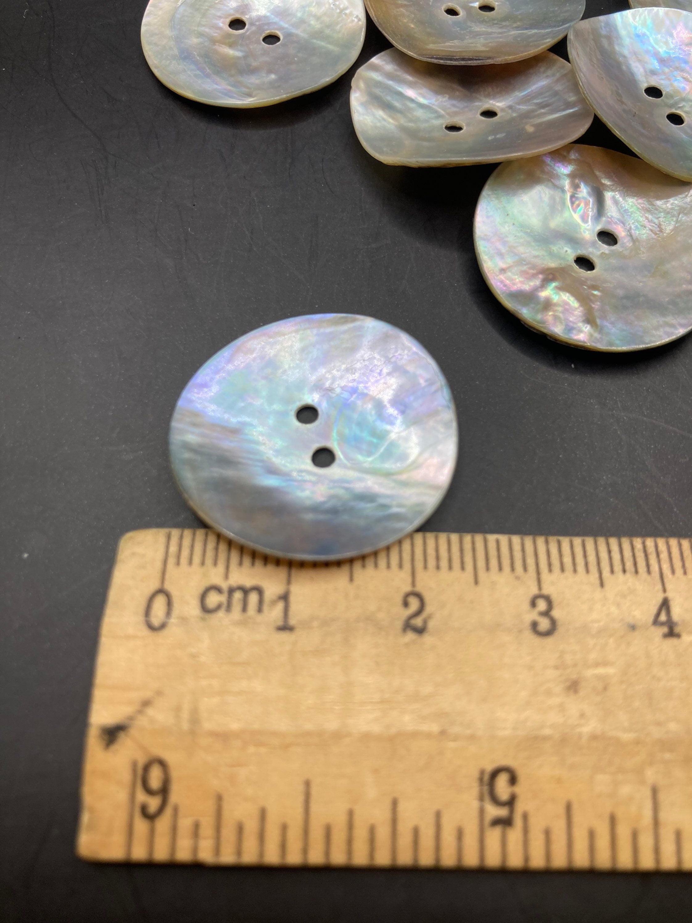 10 x 25mm large round circle natural Mother of Pearl Buttons Sewing Haberdashery