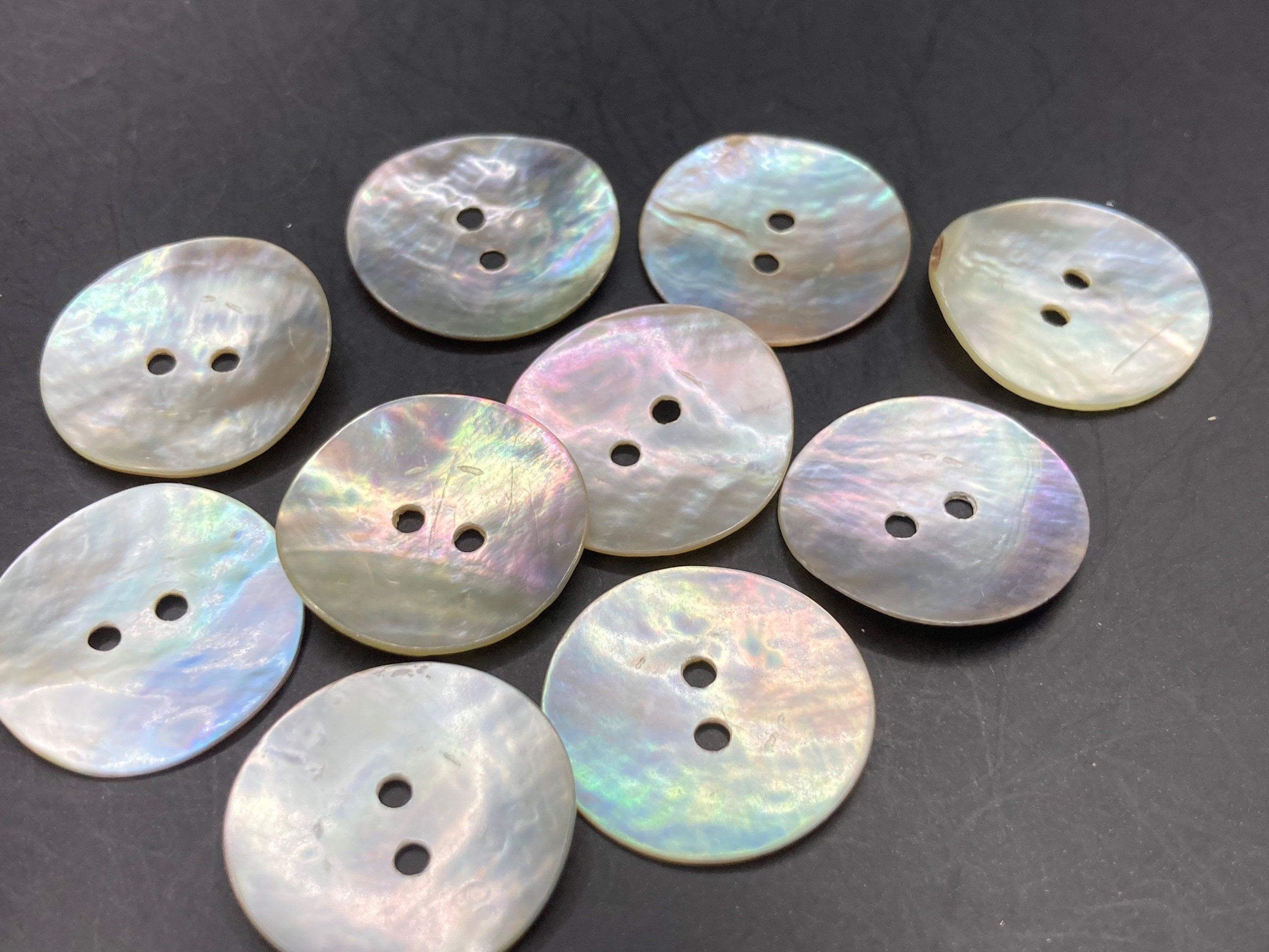10 x 20mm large round shell MOP Mother of Pearl Buttons