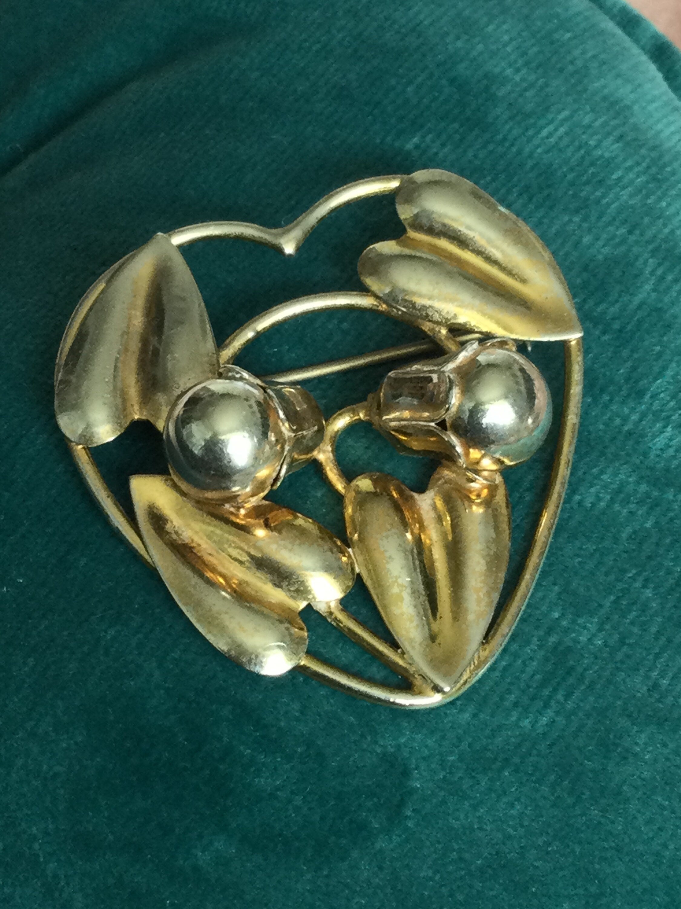 Signed McClelland Barclay 925 sterling silver embossed flower brooch