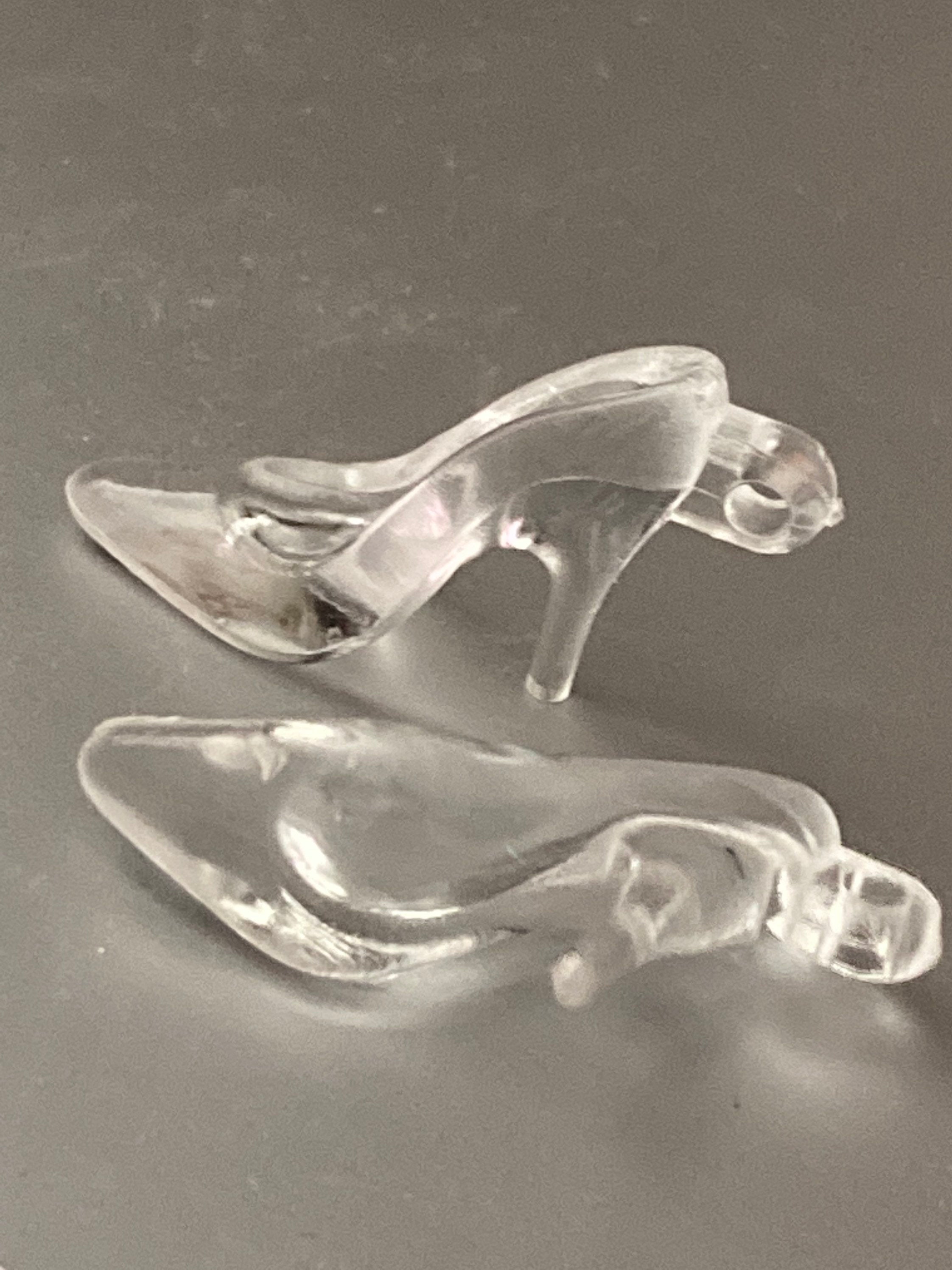 pair of clear stiletto heel shoes plastic Cake topper decoration charm
