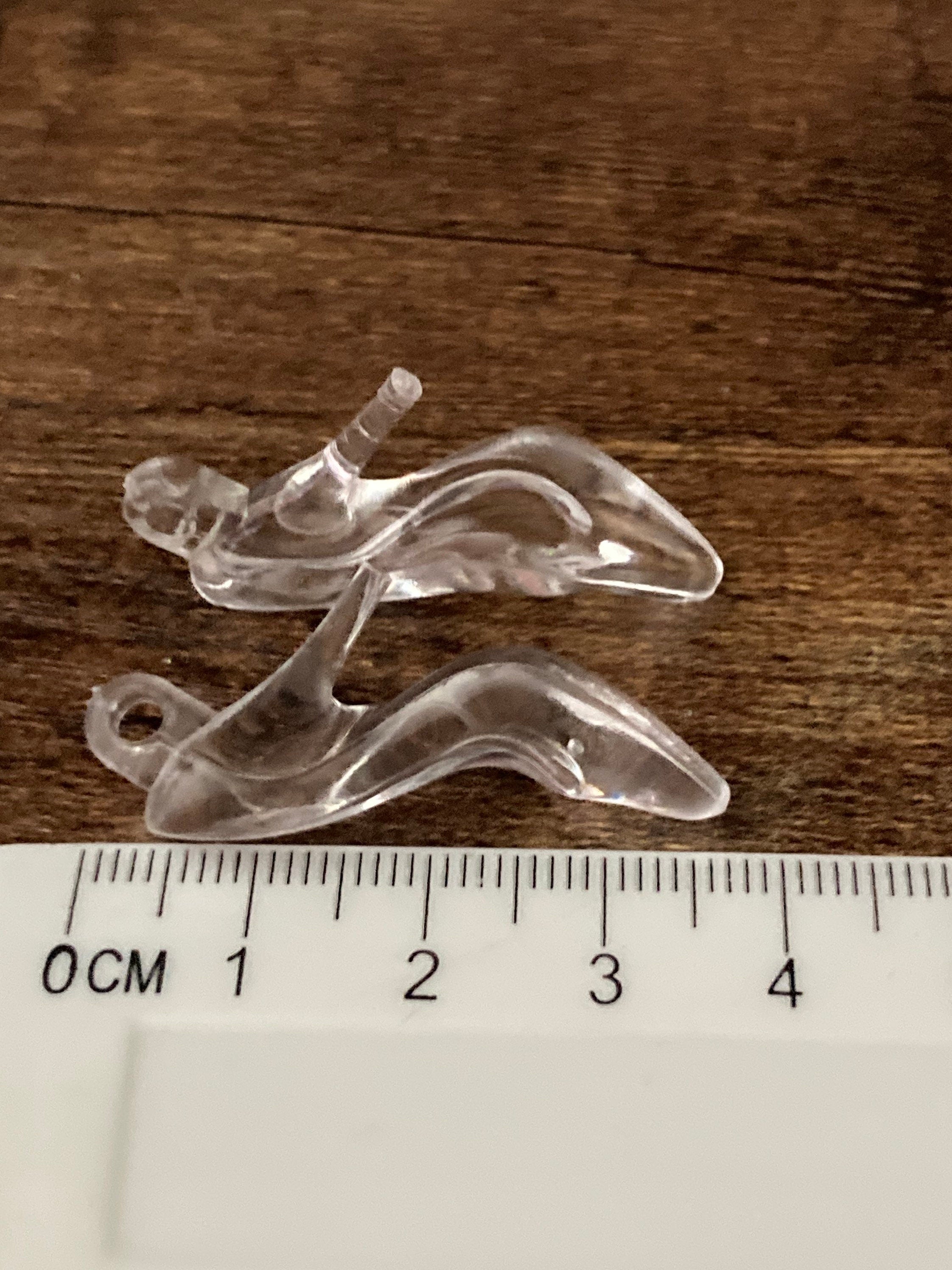 pair of clear stiletto heel shoes plastic Cake topper decoration charm