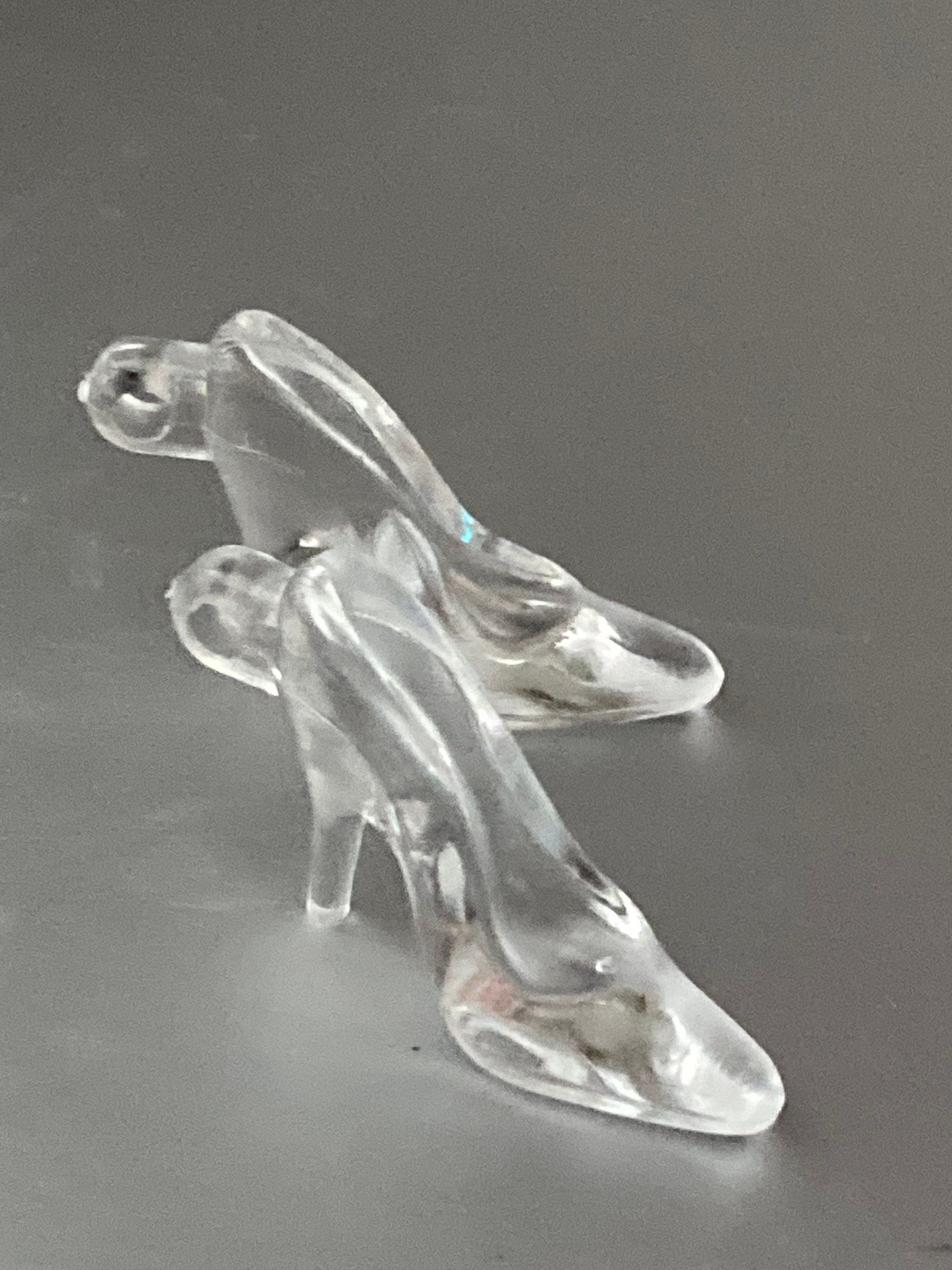 pair of clear stiletto heel shoes plastic Cake topper decoration charm