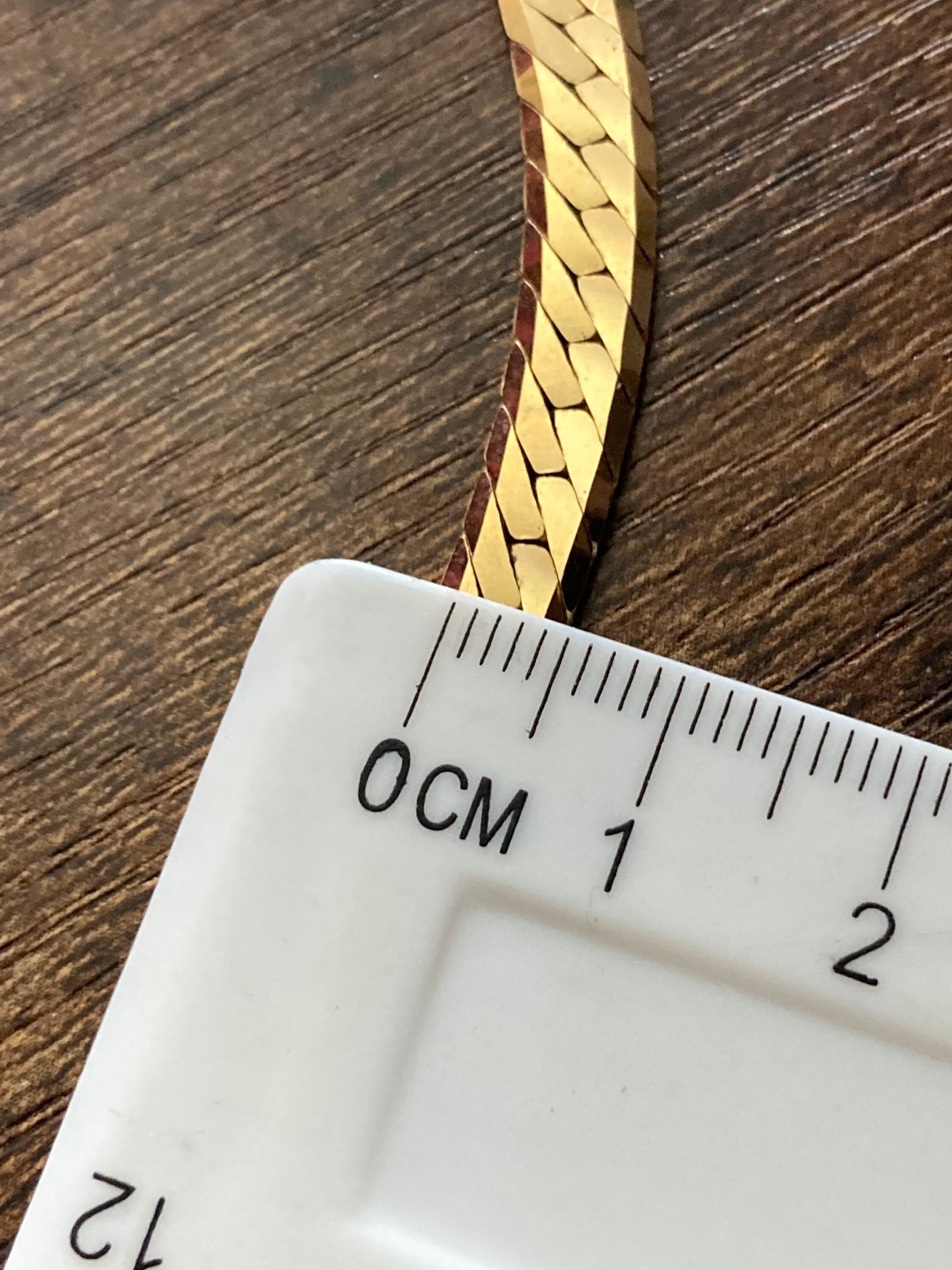 gold tone plated long length ornate chain necklace 50cm