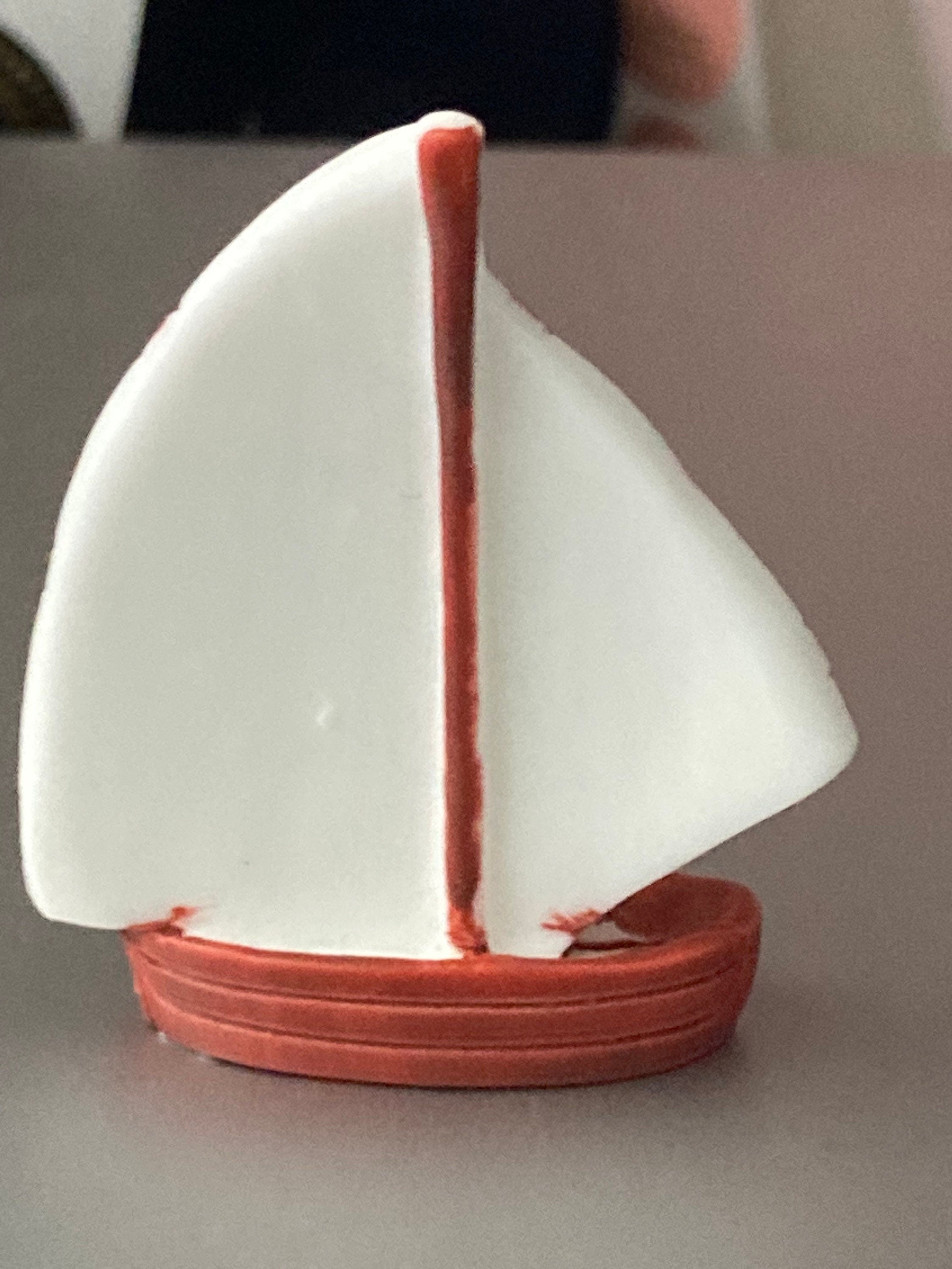 Miniature Sailing Boat Cake Topper: 5cm Nautical Decoration