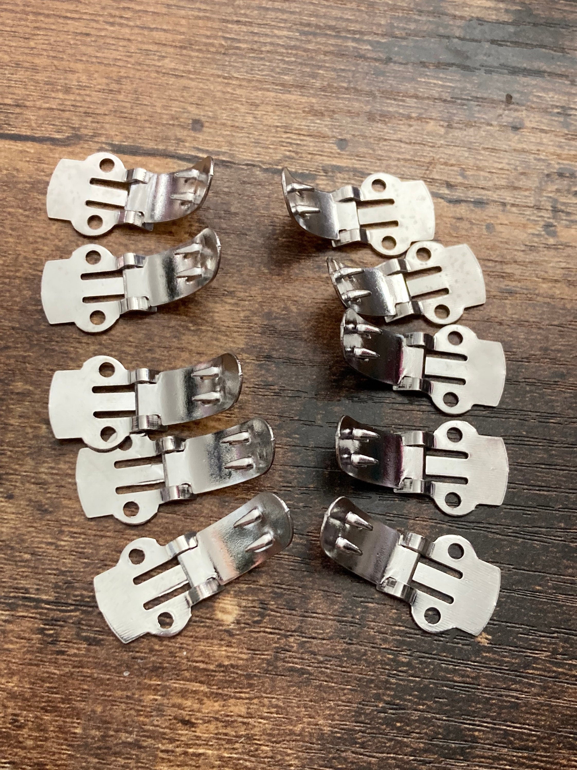 3 x 1.5cm silver tone sew on shoe clips, 5 pairs of medium size craft