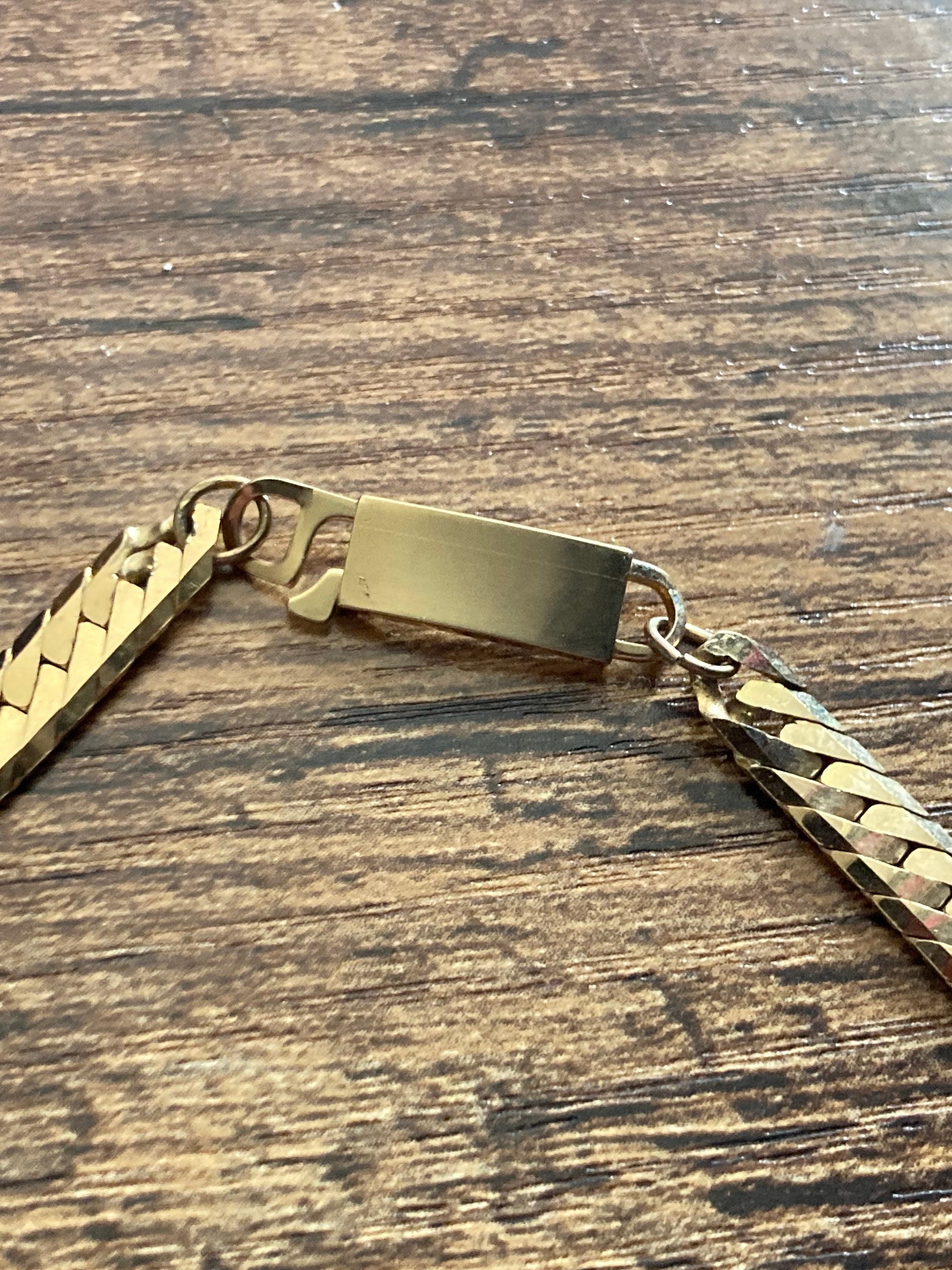 gold tone plated long length ornate chain necklace 50cm