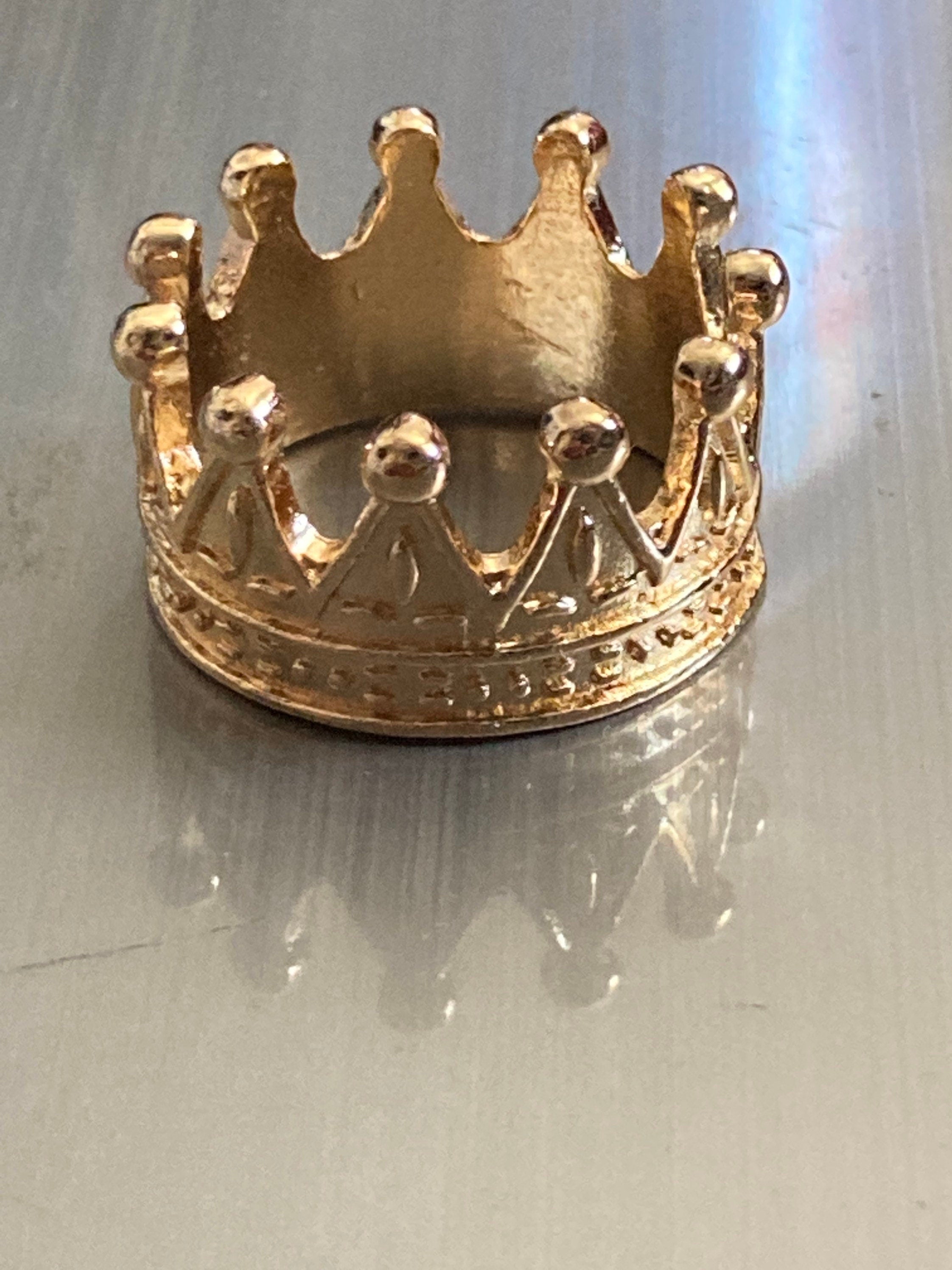Gold royal crown cake topper decoration craft miniature 22mm x 12mm