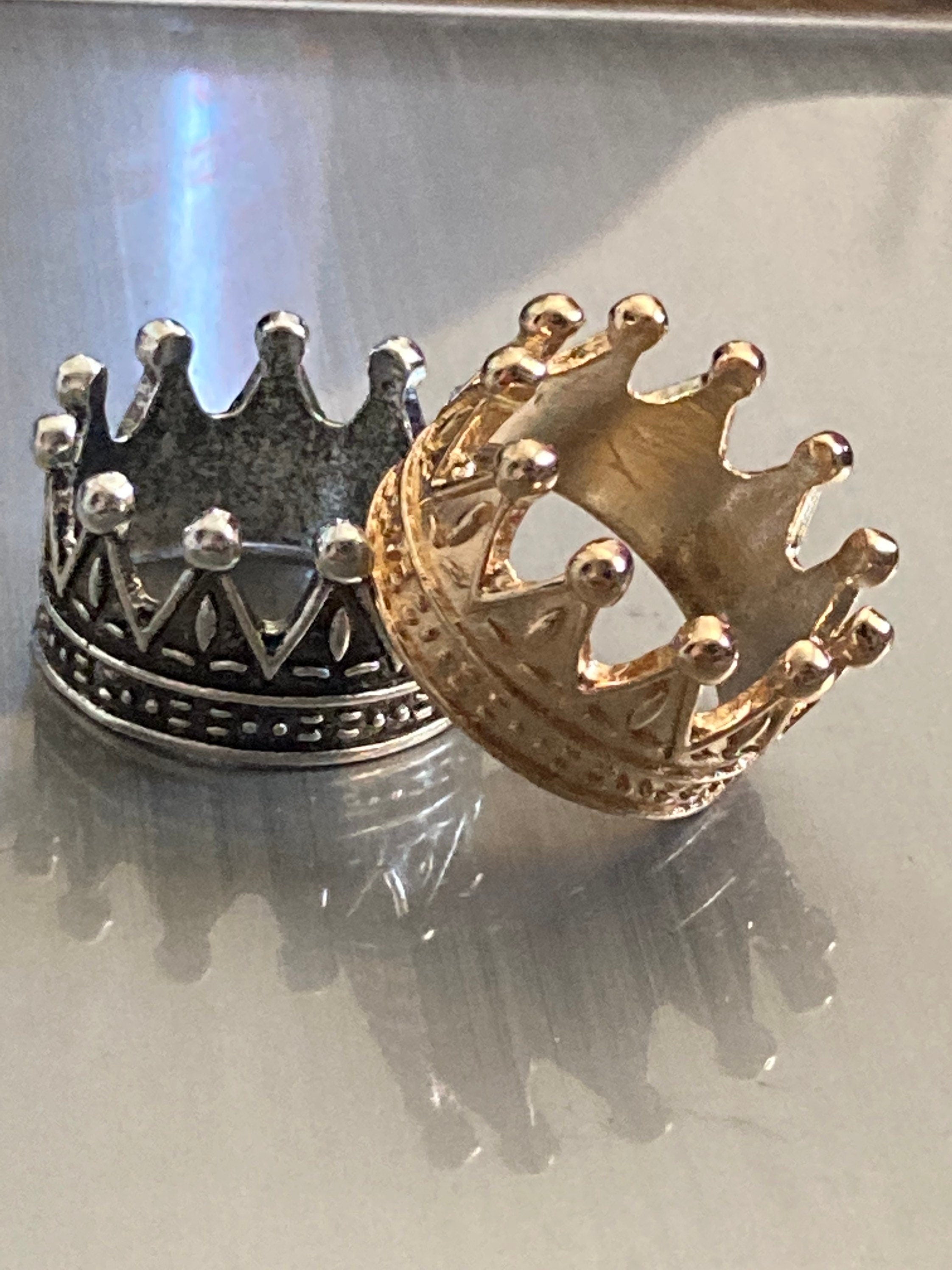 Silver miniature royal crown cake topper decoration craft 22mm x 12mm