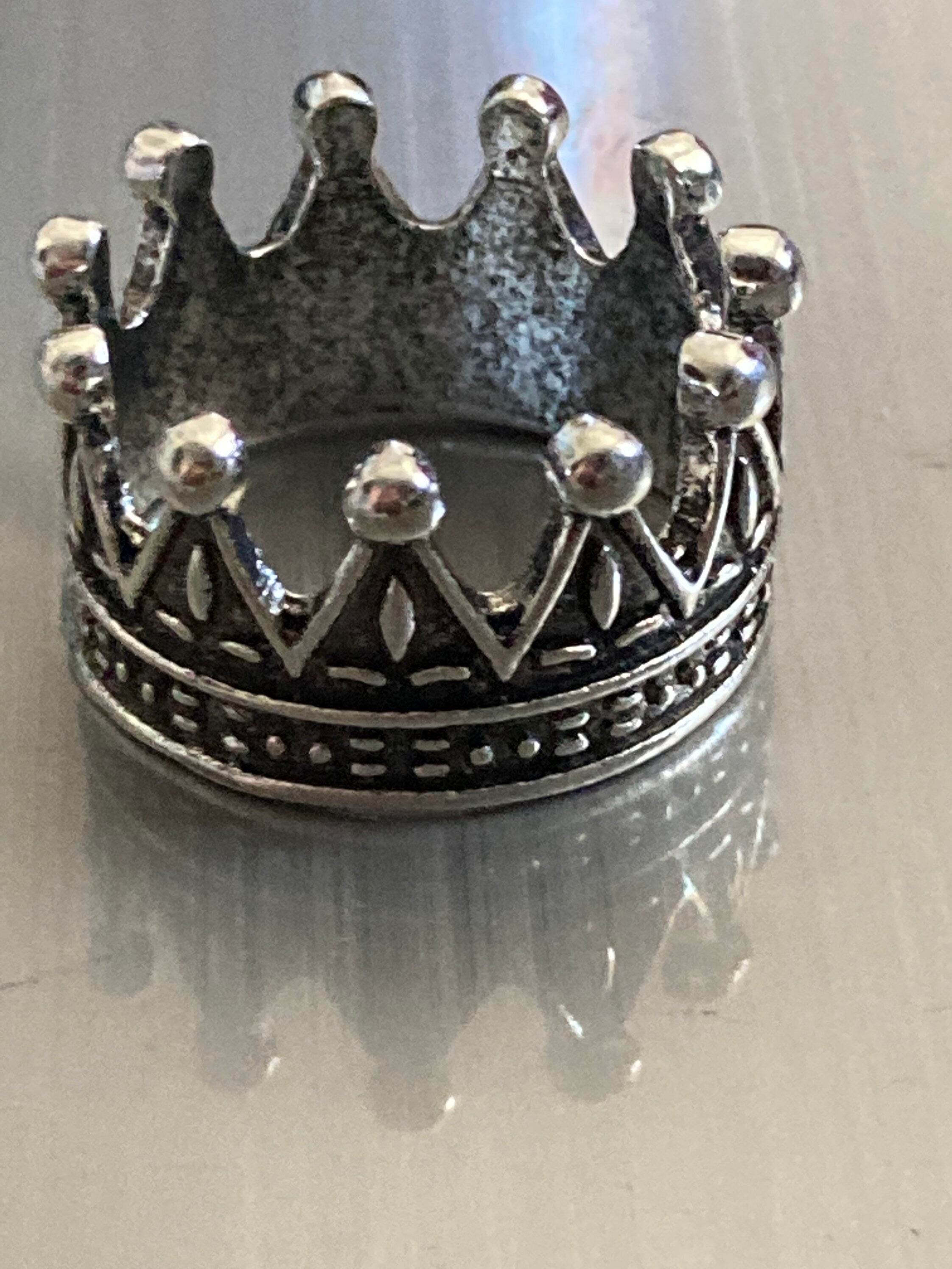 Silver miniature royal crown cake topper decoration craft 22mm x 12mm