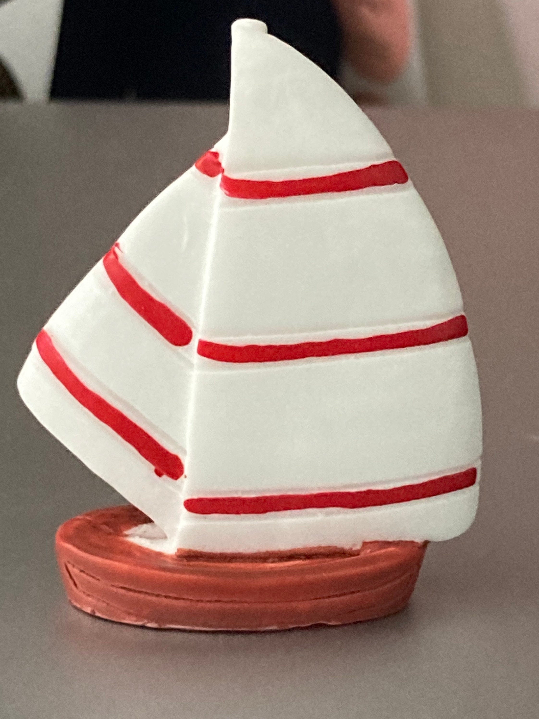 Miniature Sailing Boat Cake Topper: 5cm Nautical Decoration
