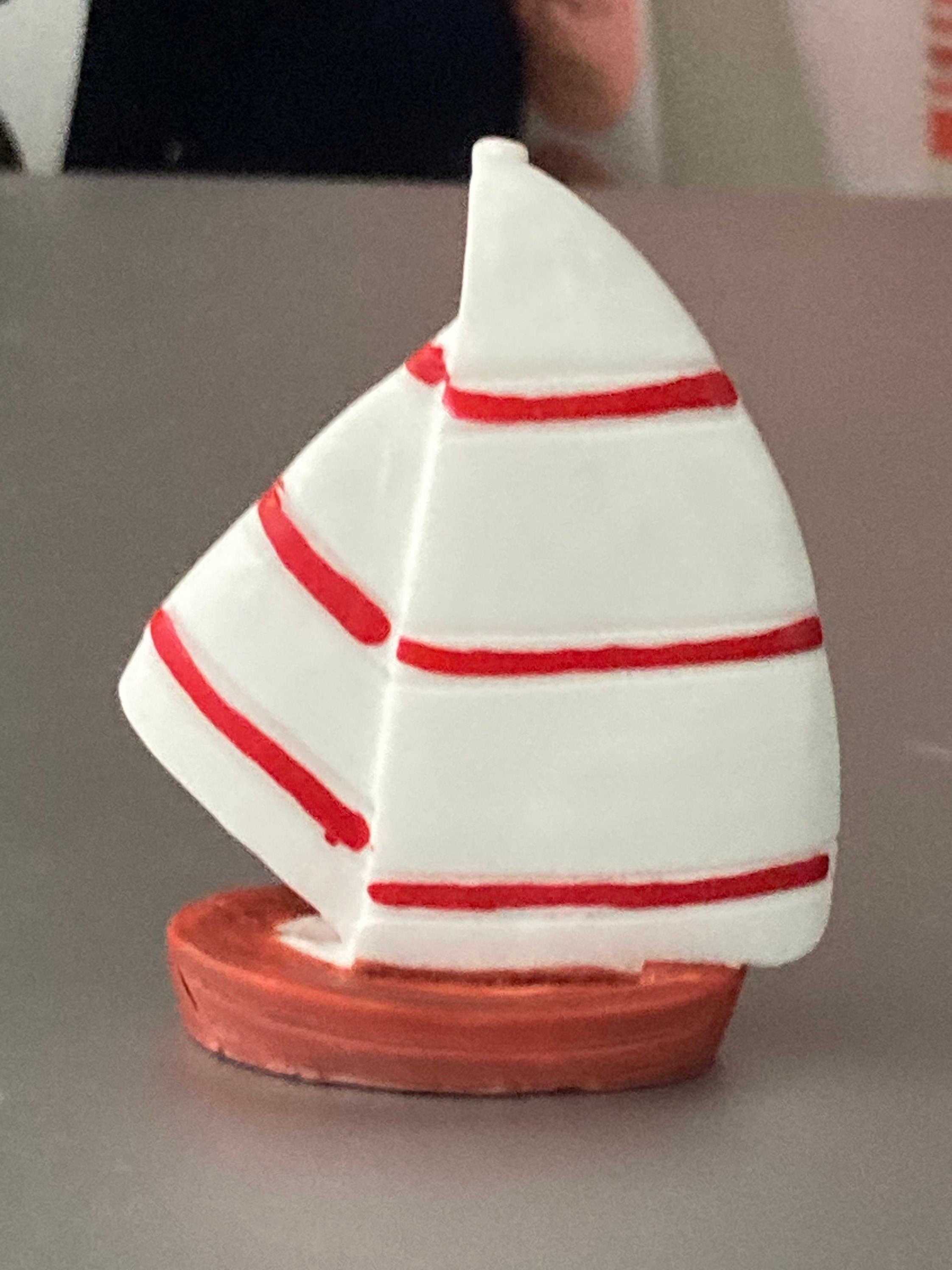 Miniature Sailing Boat Cake Topper: 5cm Nautical Decoration