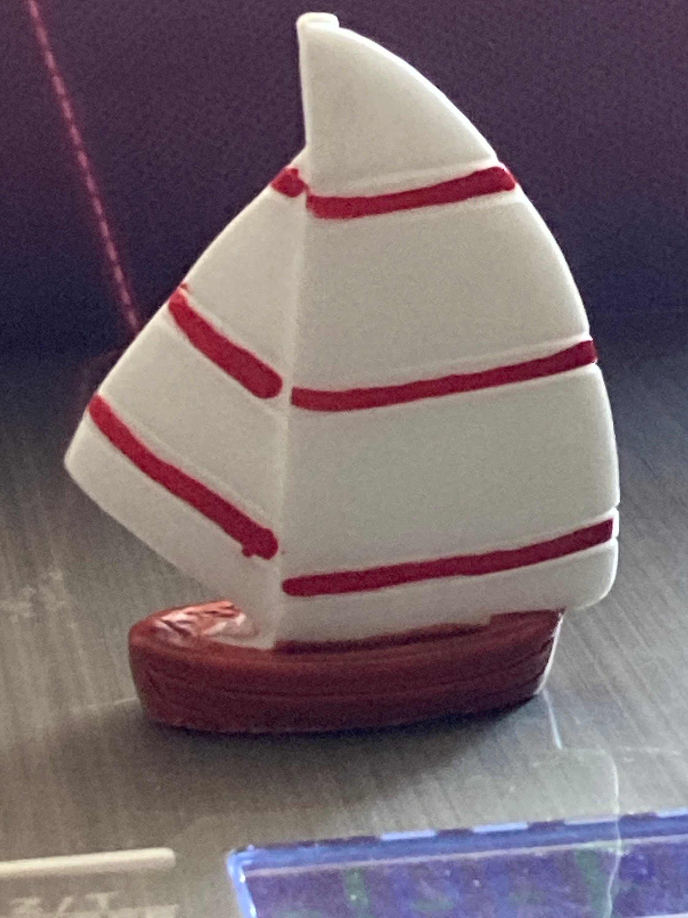 Miniature Sailing Boat Cake Topper: 5cm Nautical Decoration