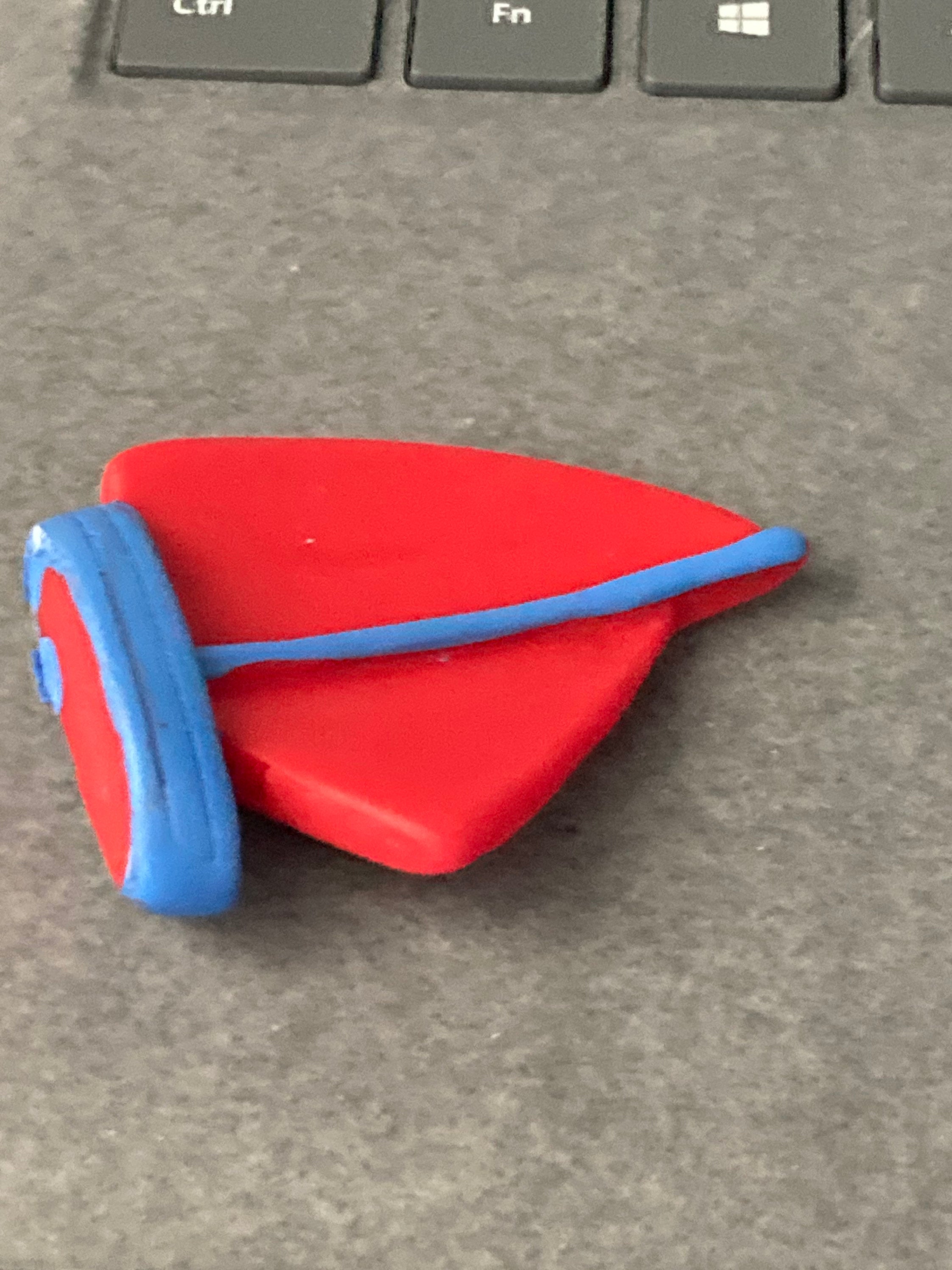 Miniature red Yacht Cake Topper: 5cm Nautical Sailing Boat Decoration