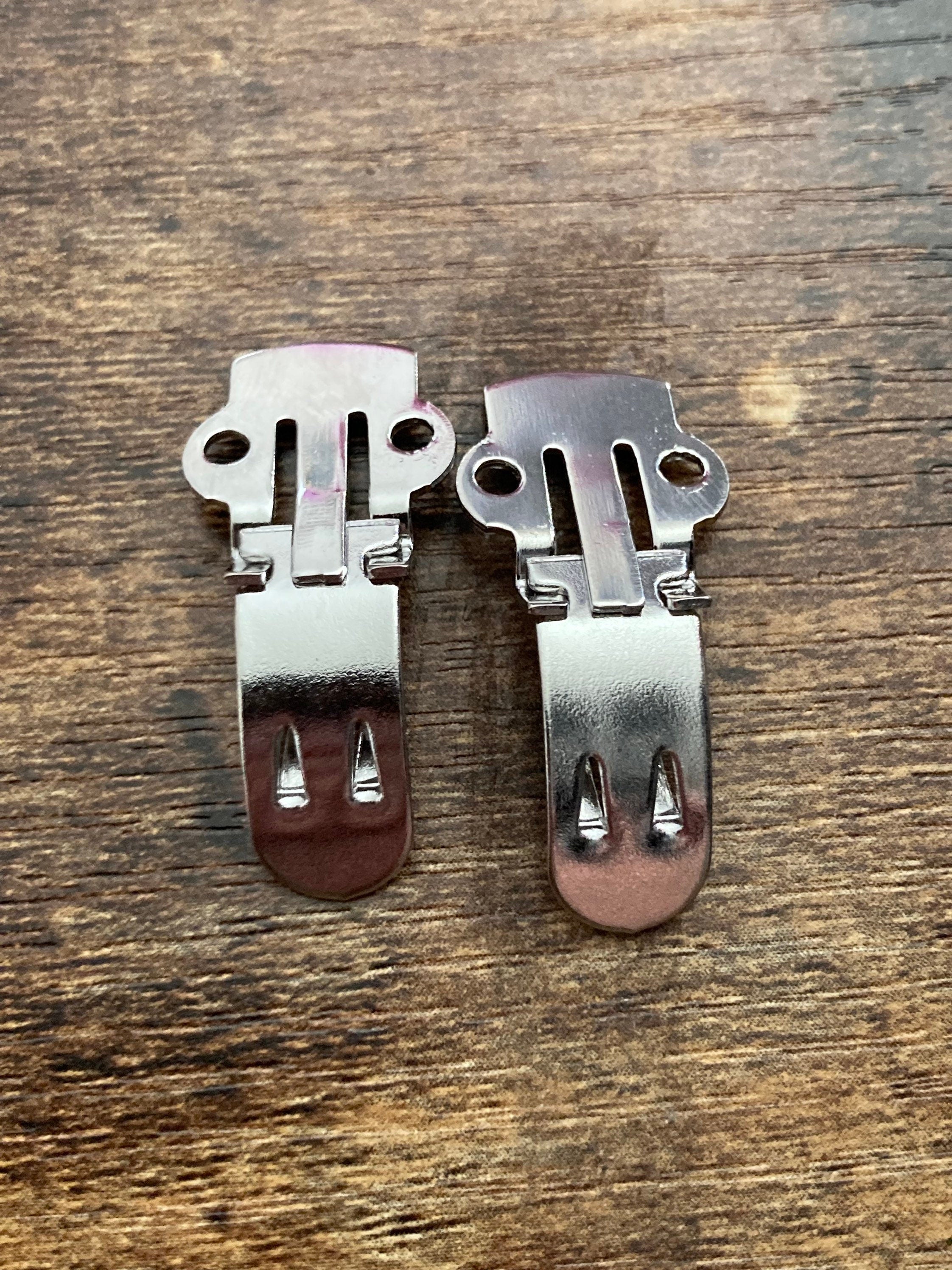 3 x 1.5cm silver tone sew on shoe clips, 5 pairs of medium size craft