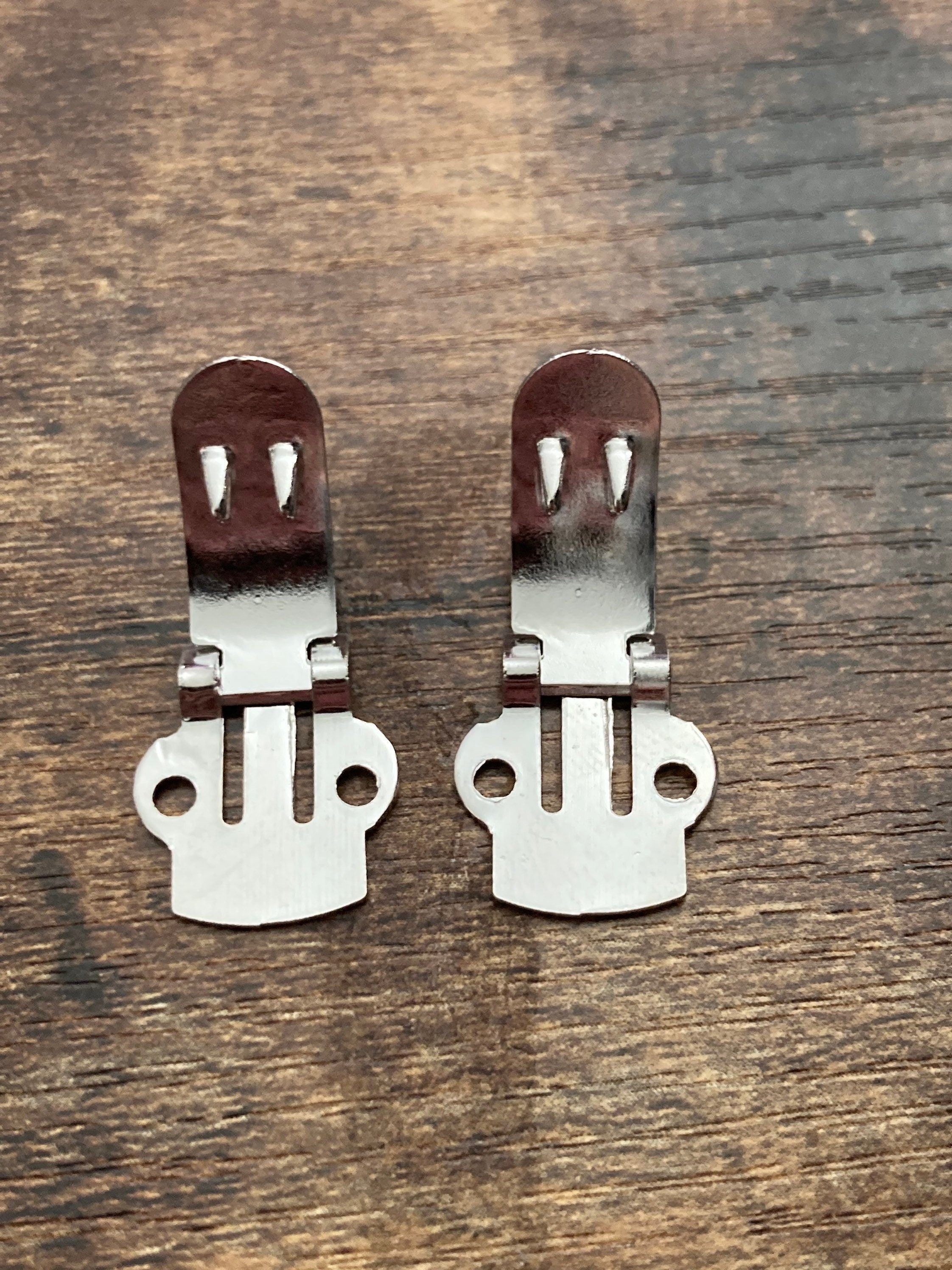 3 x 1.5cm silver tone sew on shoe clips, 5 pairs of medium size craft