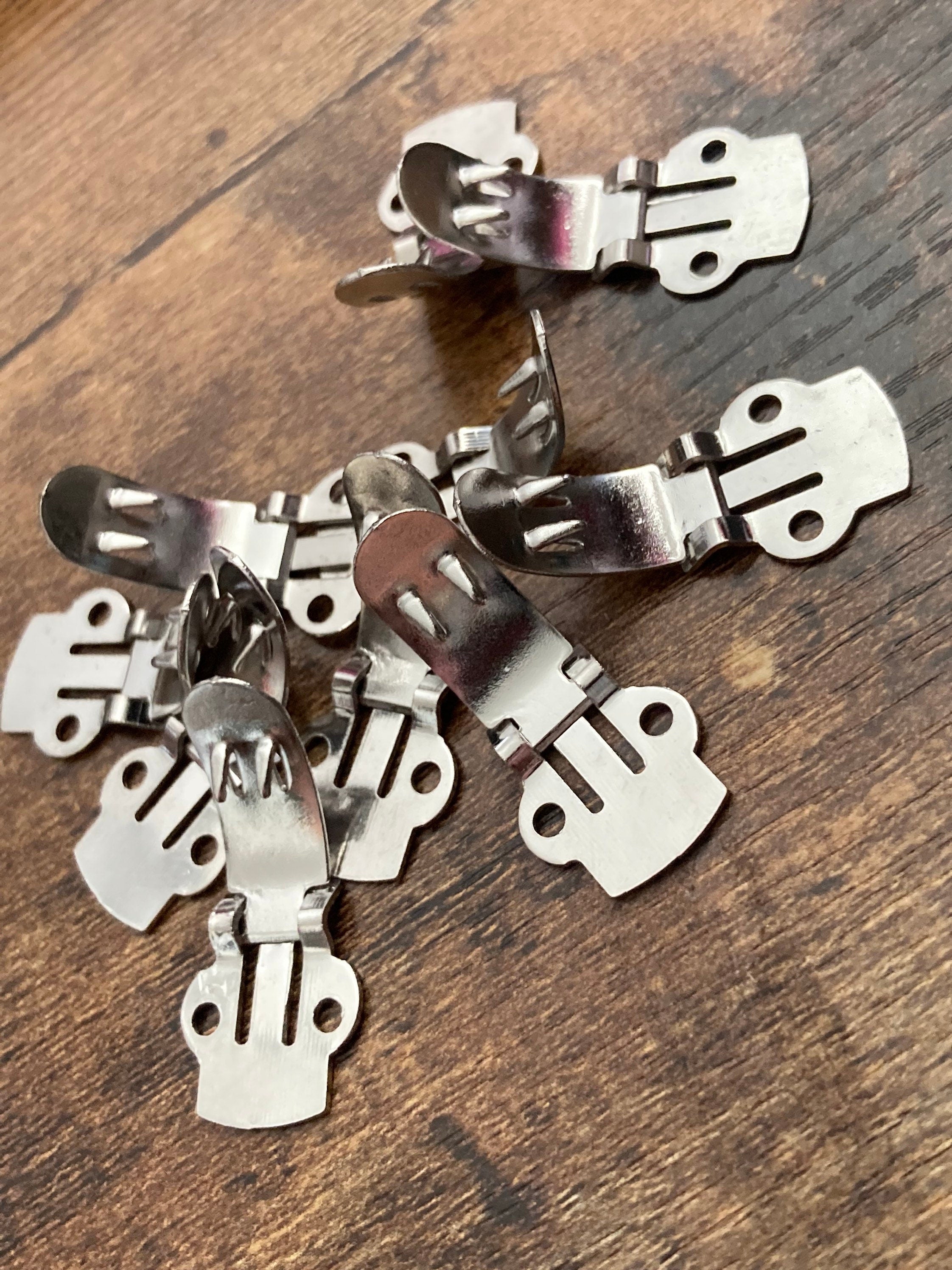 3 x 1.5cm silver tone sew on shoe clips, 5 pairs of medium size craft