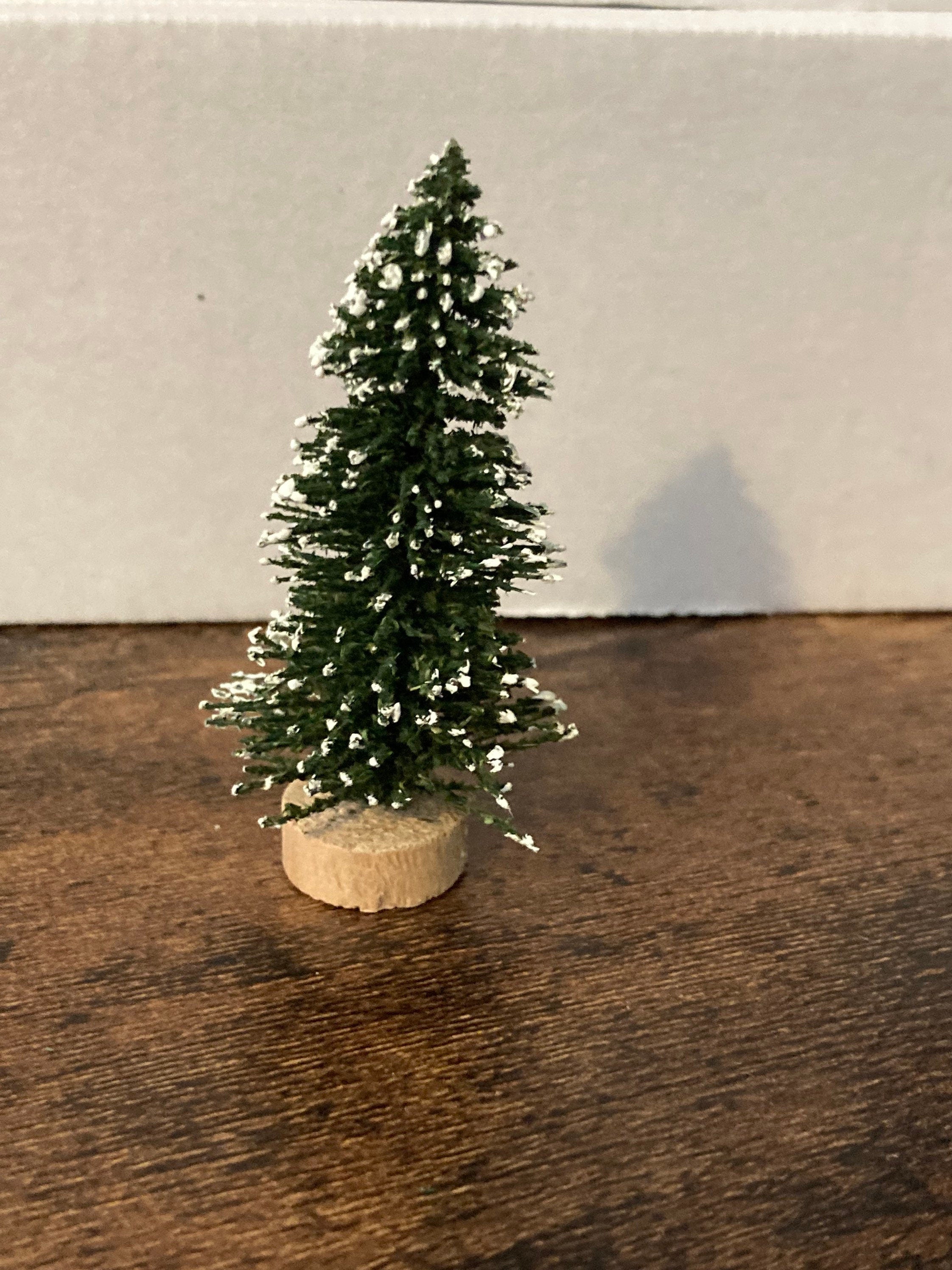 Miniature Snow Christmas Tree Cake Toppers: 6cm Dark Green Craft Trees (Set of 5)