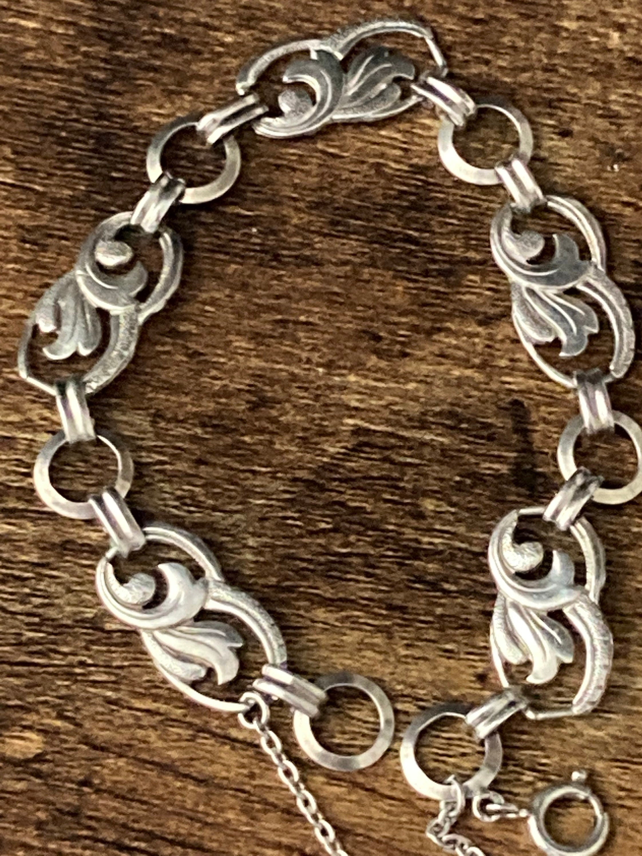 white metal not stamped 925 Sterling Silver chain link bracelet 8.2gm 19cm