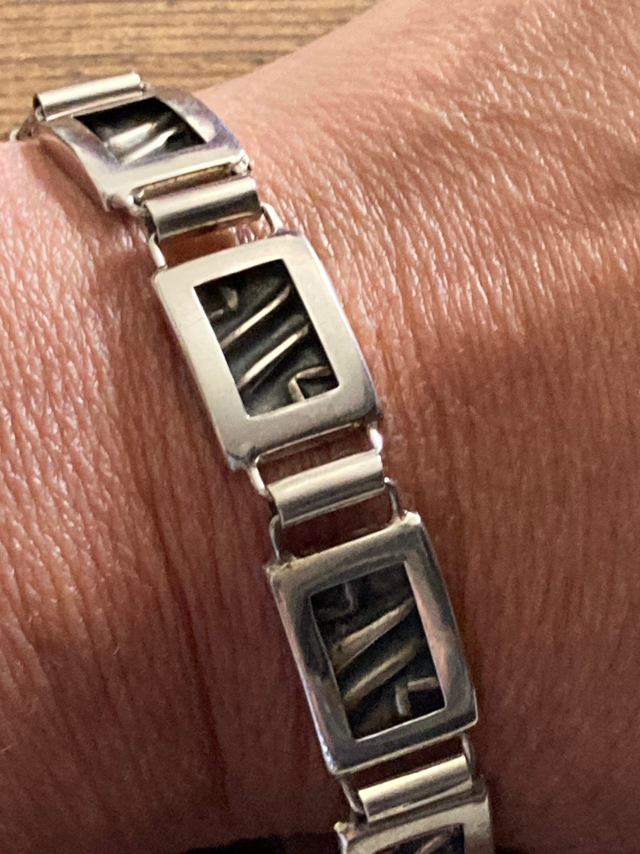 Retro 1970s 925 Sterling silver silver brutalist bracelet