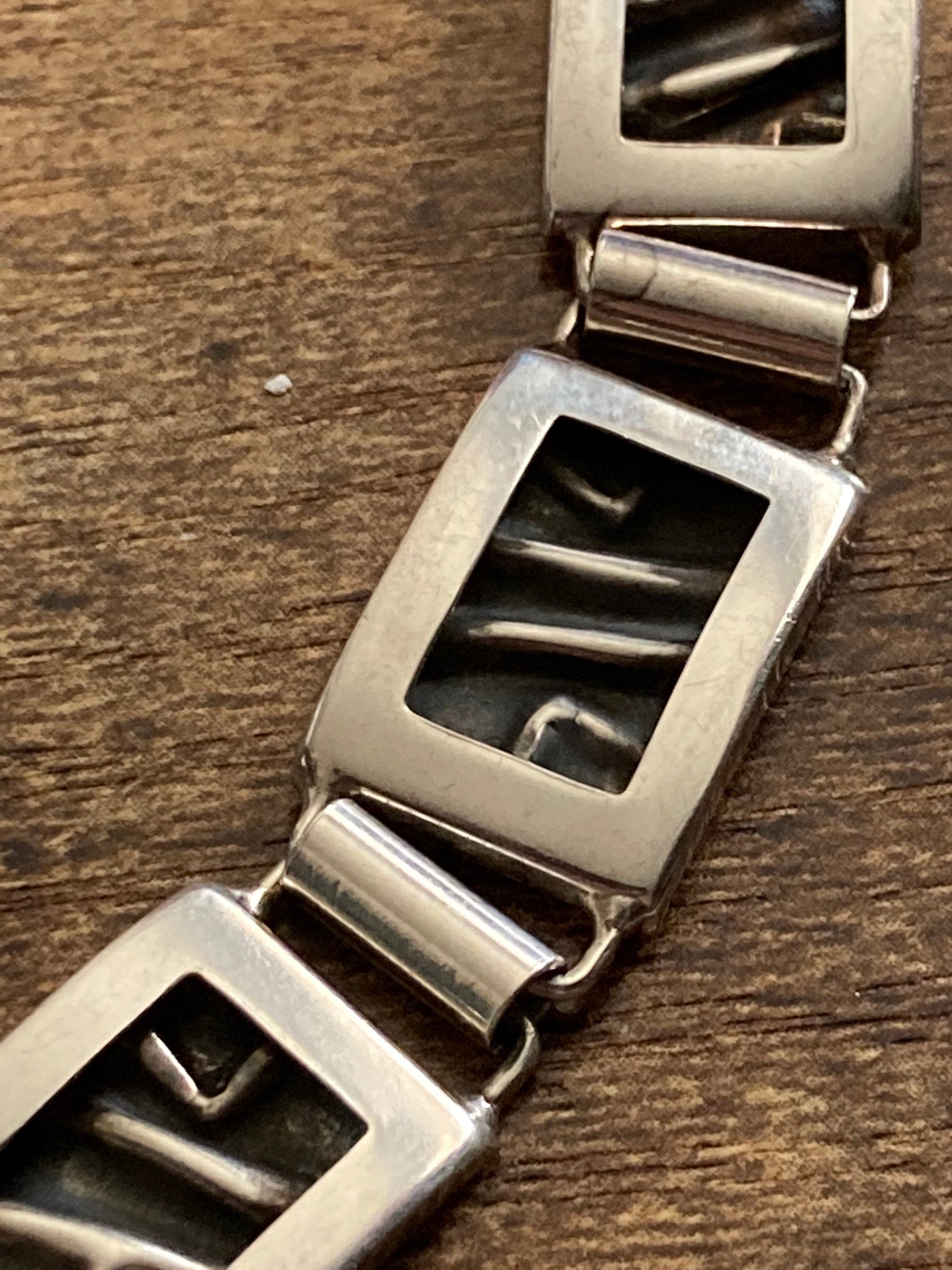 Retro 1970s 925 Sterling silver silver brutalist bracelet
