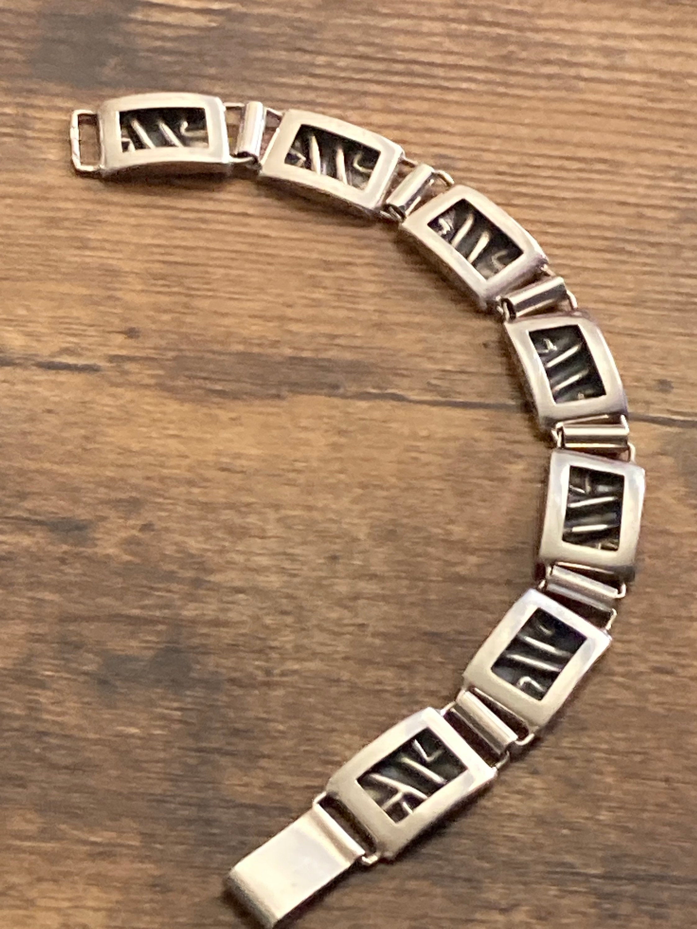 Retro 1970s 925 Sterling silver silver brutalist bracelet