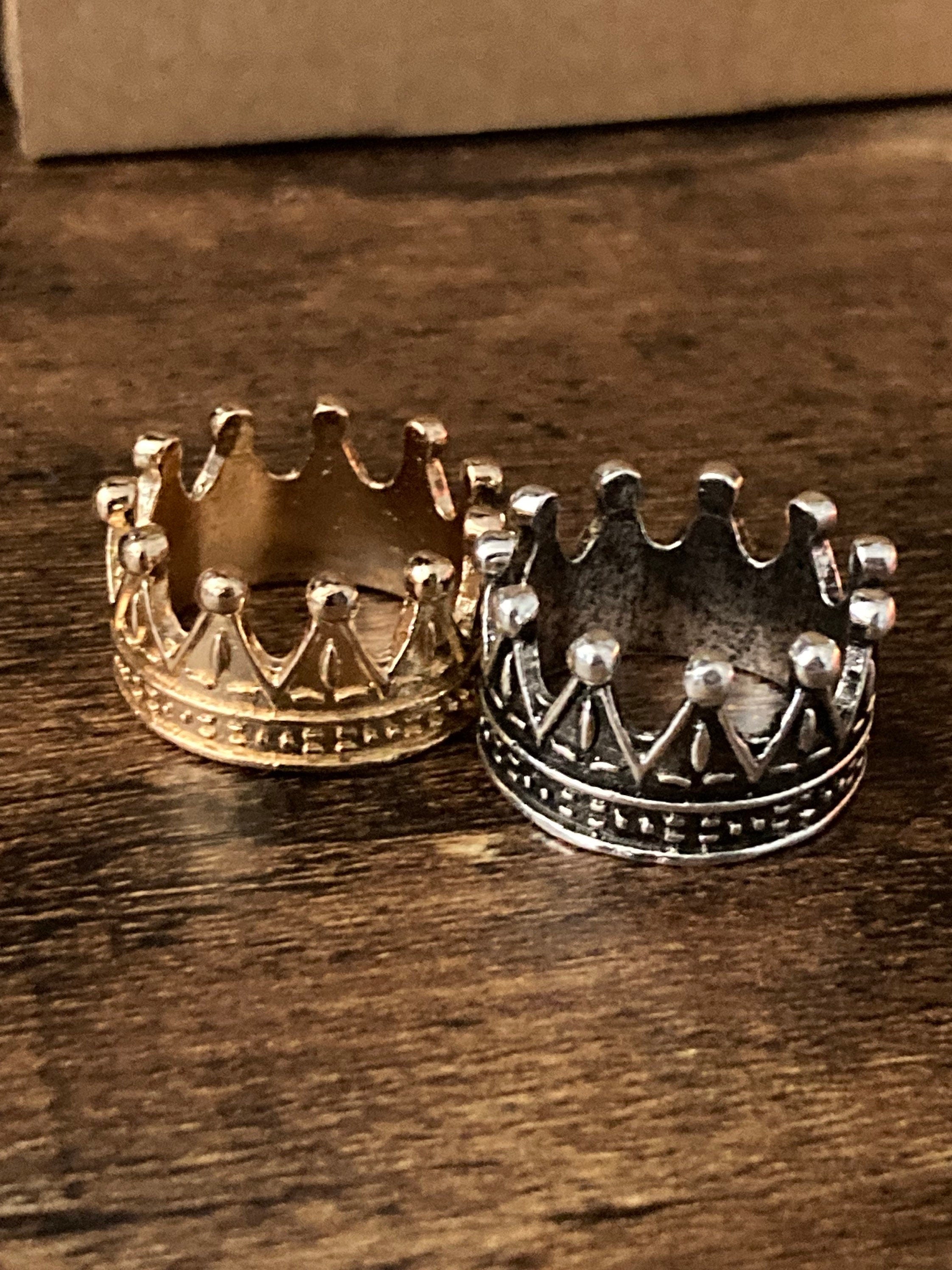 Gold royal crown cake topper decoration craft miniature 22mm x 12mm